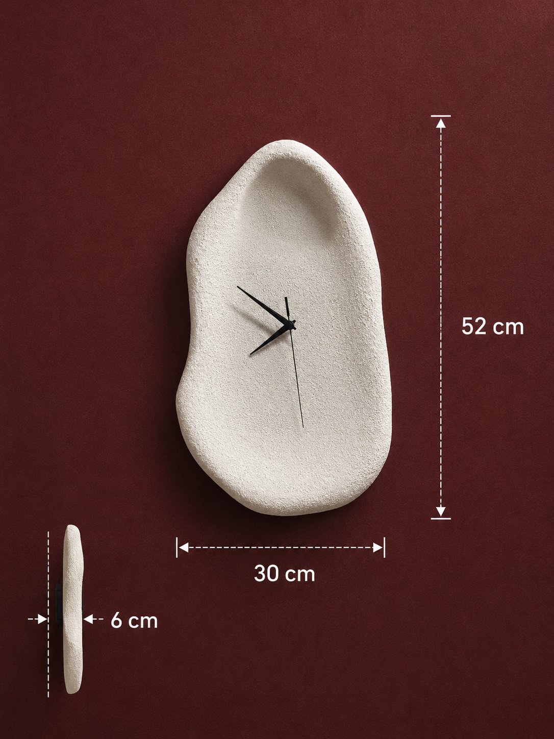 Beton Görünümlü Duvar Saati 52 cm