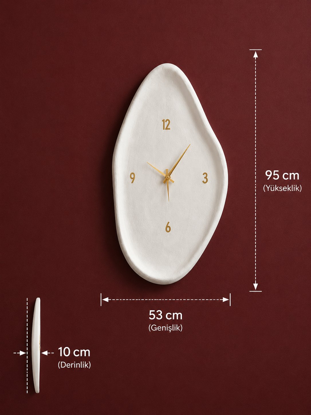Beton Görünümlü Duvar Saati 95 cm