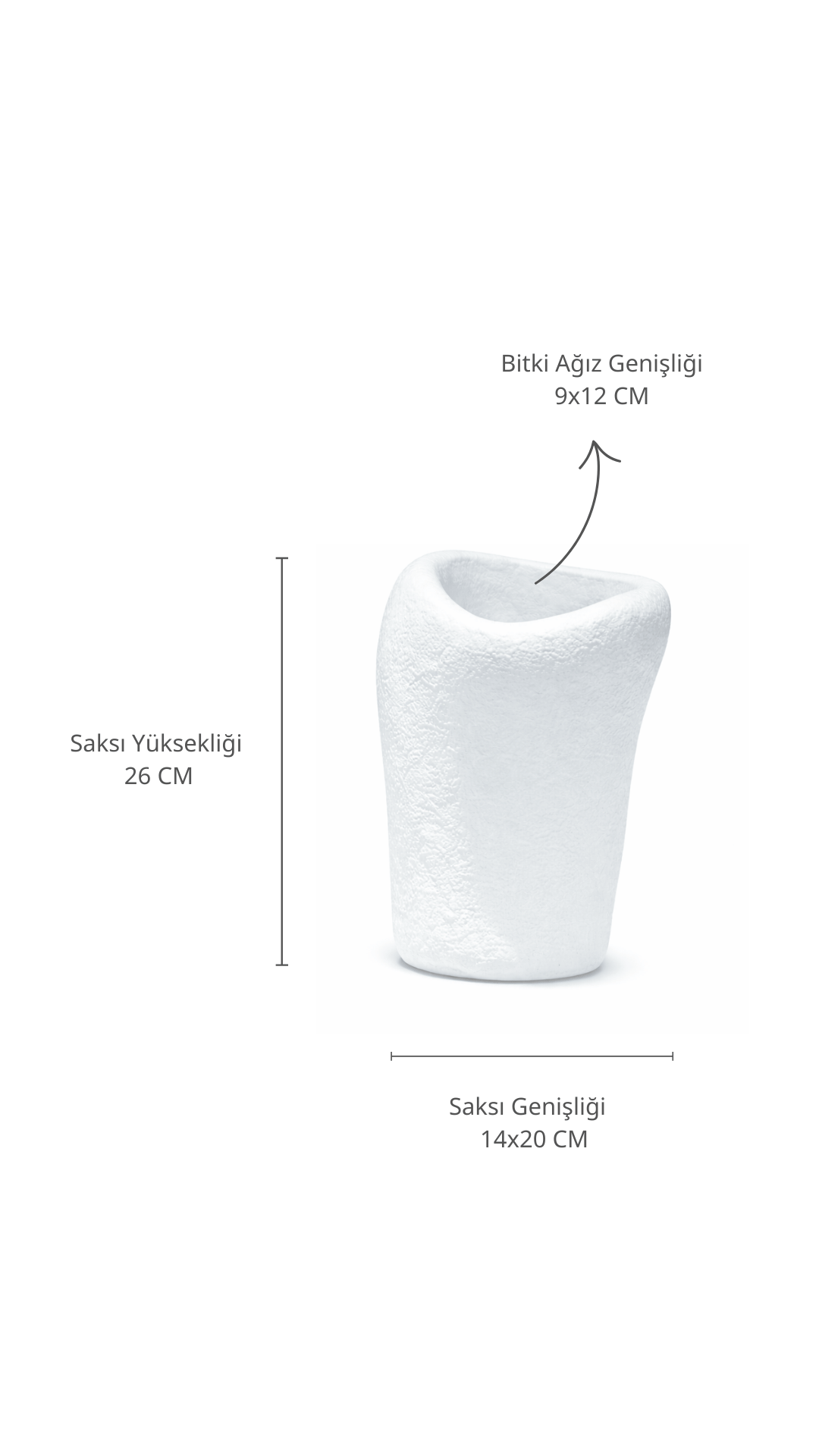 Beton Görünümlü Yeni Sezon Vazo 26 CM
