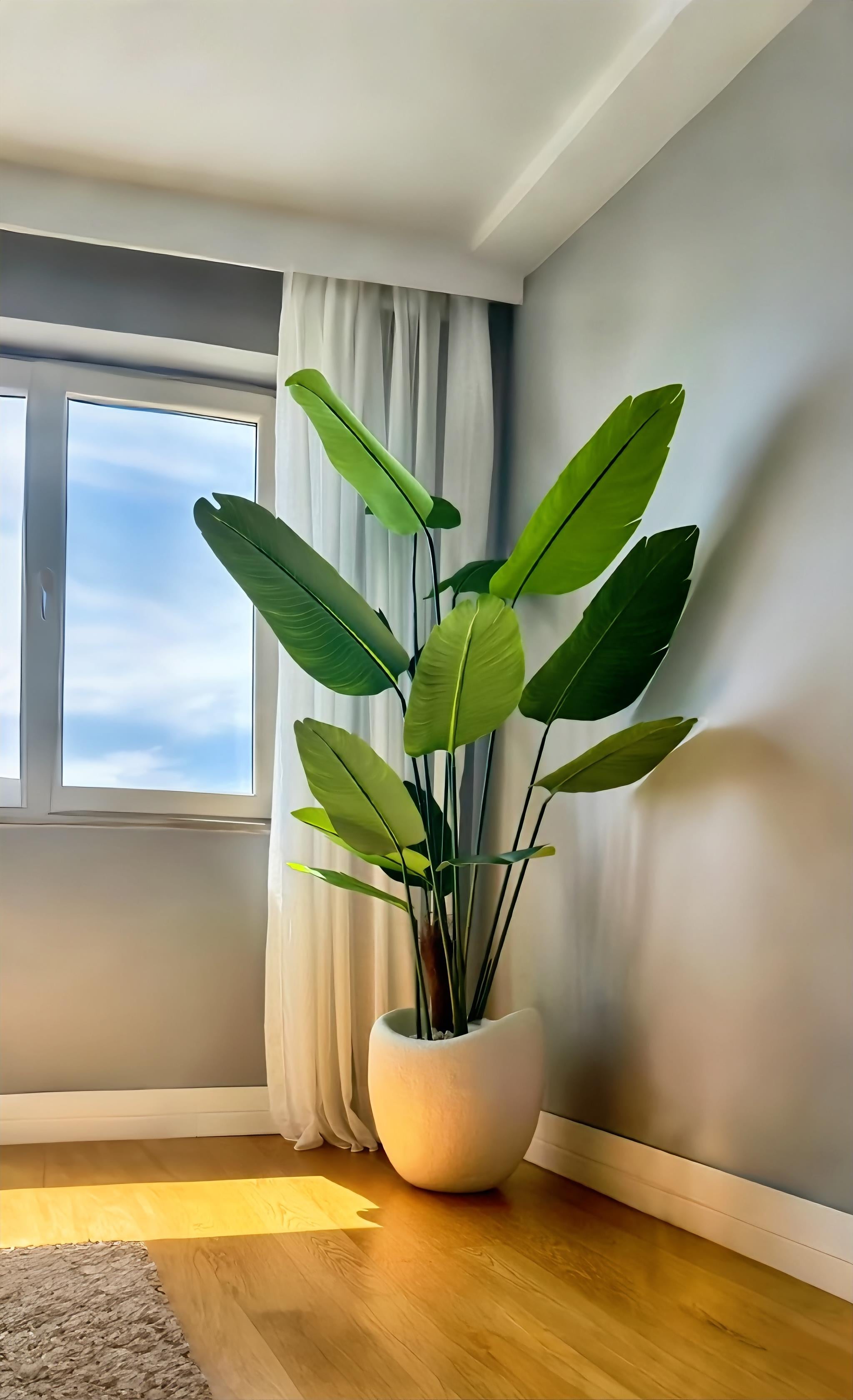 Luna Serisi Beton Görünümlü Modern Saksı 40 CM