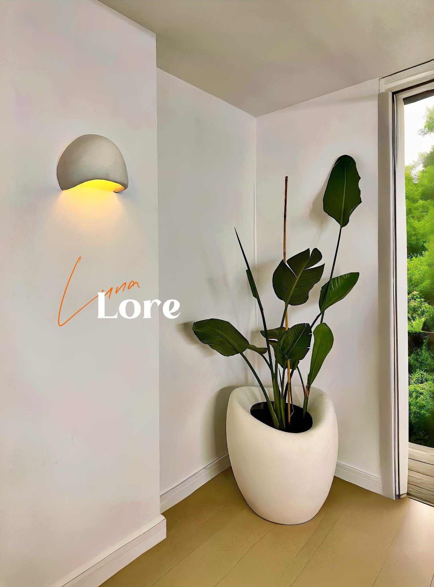 Luna Serisi Beton Görünümlü Modern Saksı 70 CM