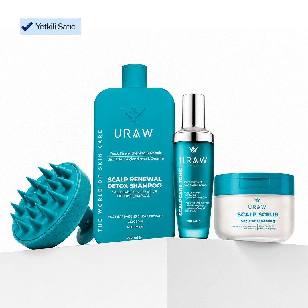 Saç Derisi Bakım Seti | Scalp Scrub + Detox Şampuan + Scalpcare Tonik + Masaj Tarağı | 4'lü Tam Bakım Seti