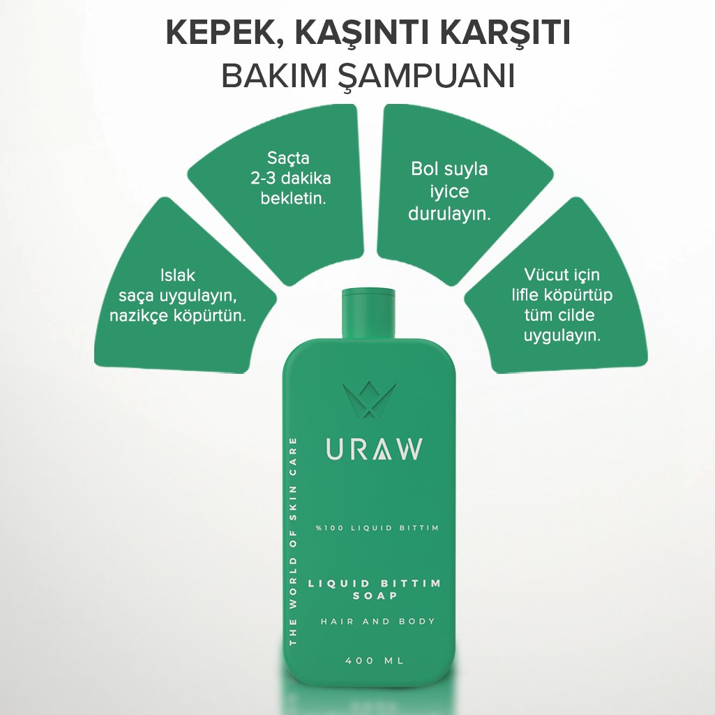 Liquid Bıttım Soap (Anti-Dandruff, Anti-Itch, Rejuvenating and Restorative Care Soap for Hair and Skin)