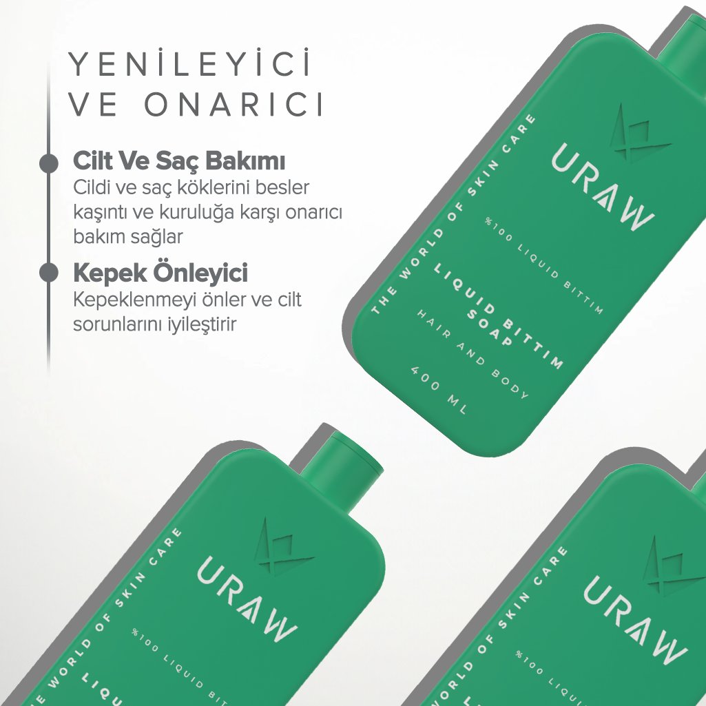 Liquid Bıttım Soap (Anti-Dandruff, Anti-Itch, Rejuvenating and Restorative Care Soap for Hair and Skin)