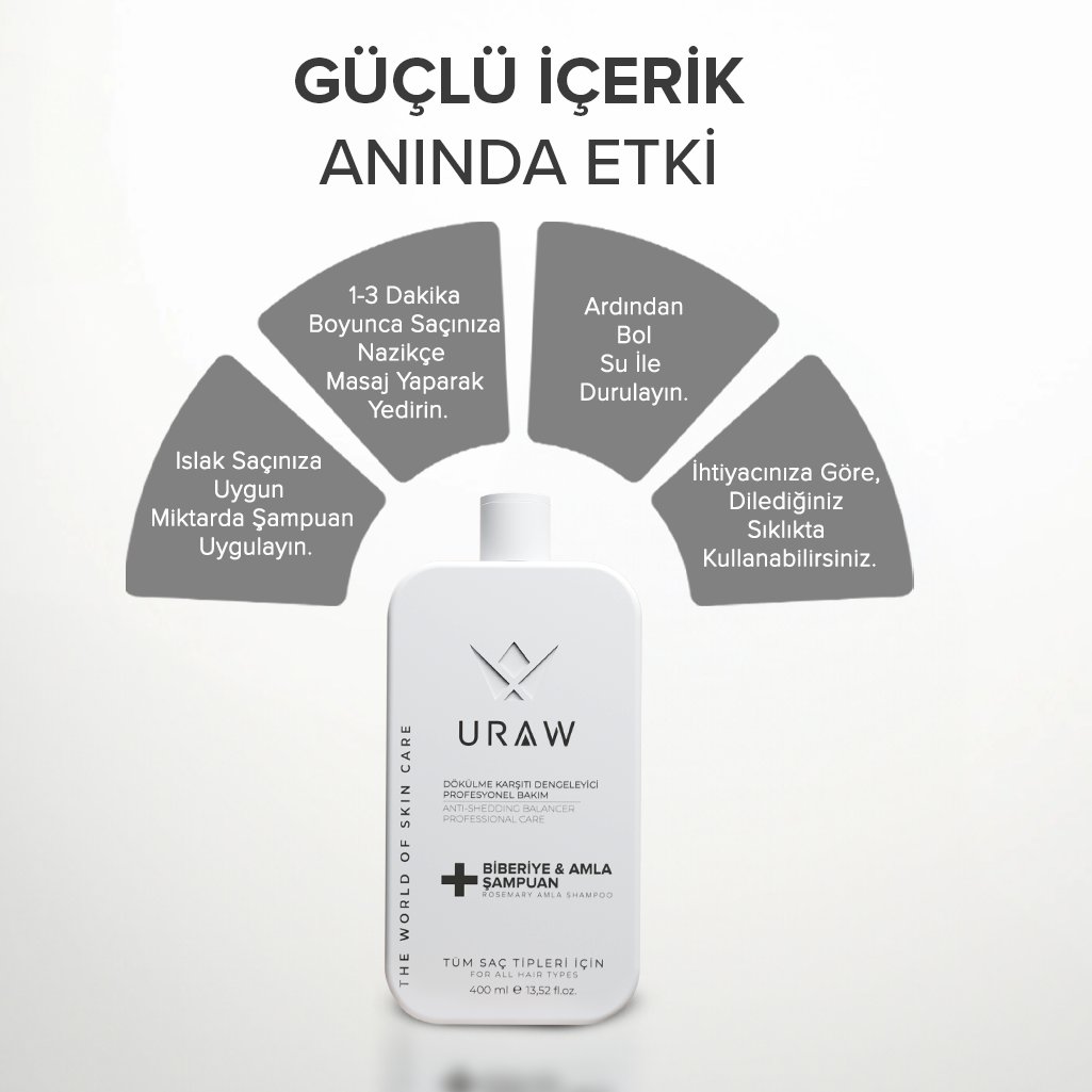URAW Biberiye ve Amla Özlü Saç Bakım Şampuanı
