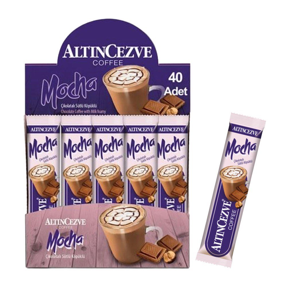 3ü1 Arada | Üçü bir arada Mocha Çikolatalı Sütlü Köpüklü (Tek İçimlik) -17 Gr x 40 Adet