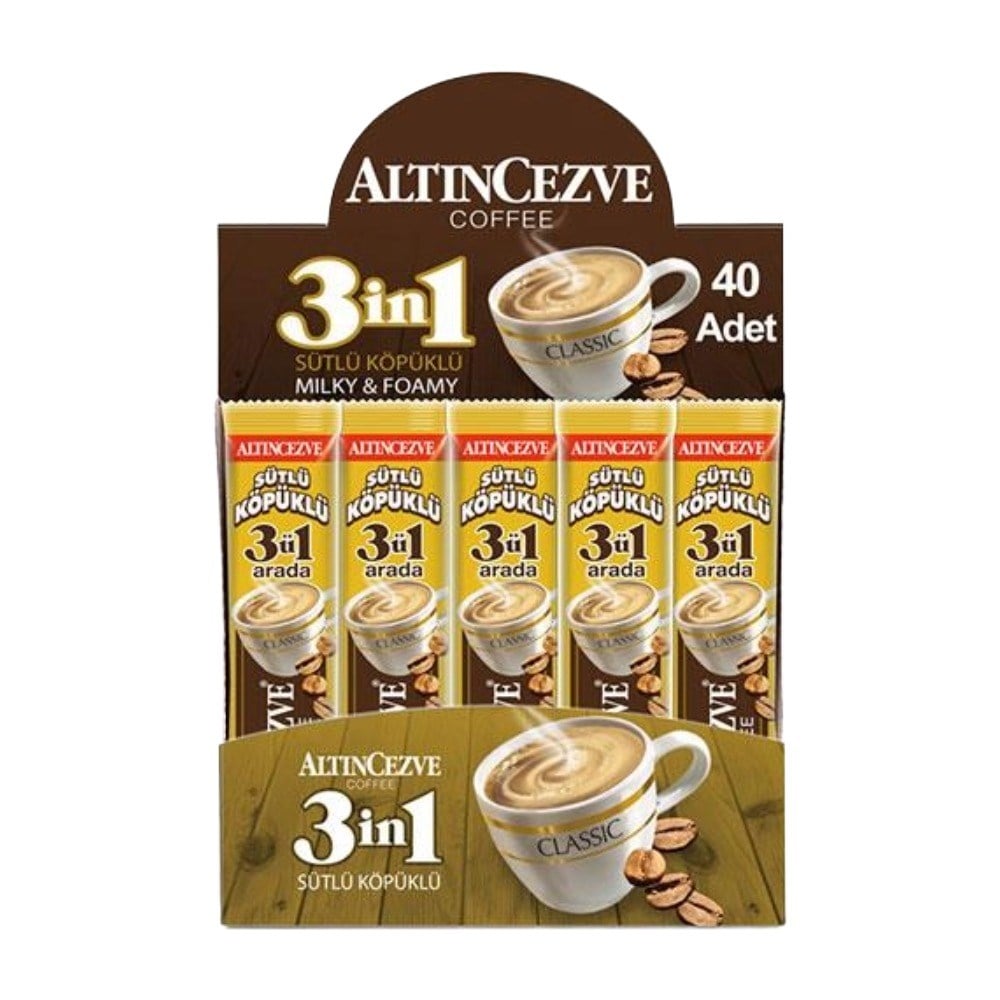 3ü1 Arada | Üçü bir arada Sütlü Köpüklü (Tek İçimlik) -17 Gr x 40 Adet