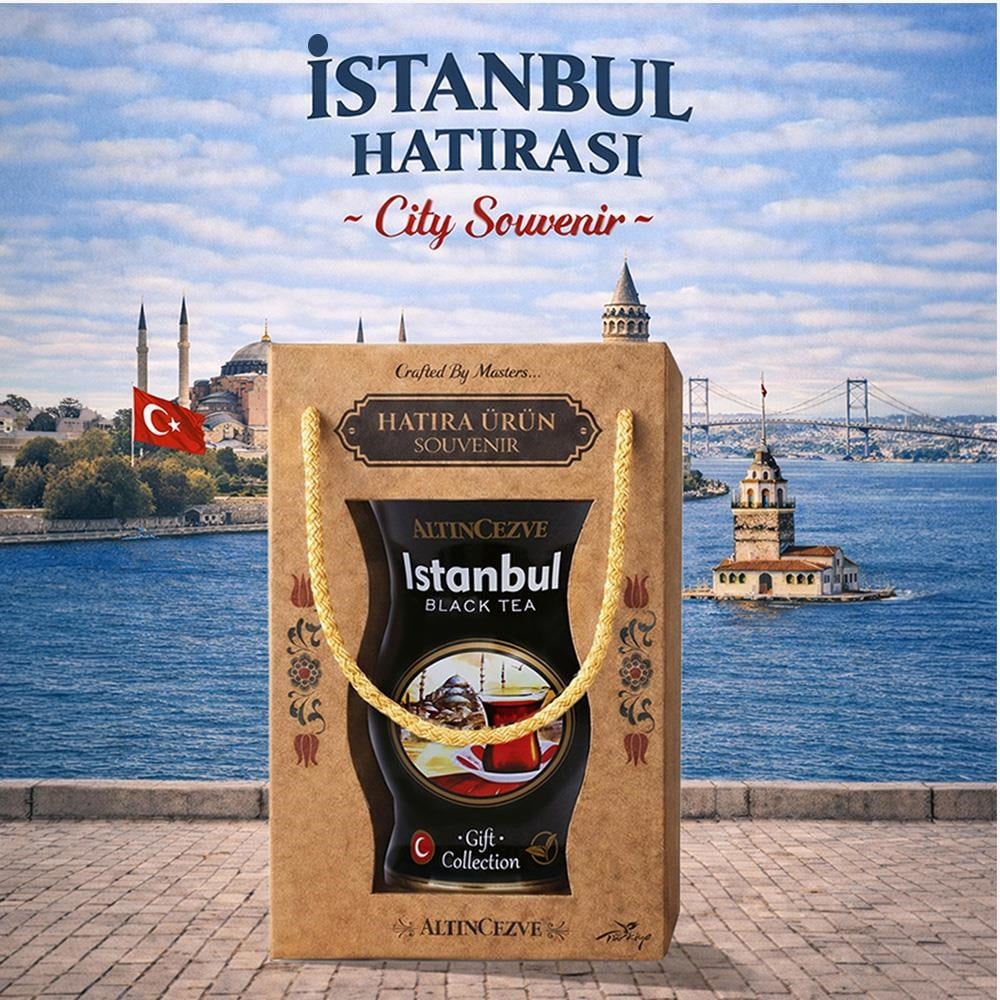 Altıncezve İstanbul Hatıra Siyah Çay – Teneke Ambalajlı Hediye Kraft Kutu