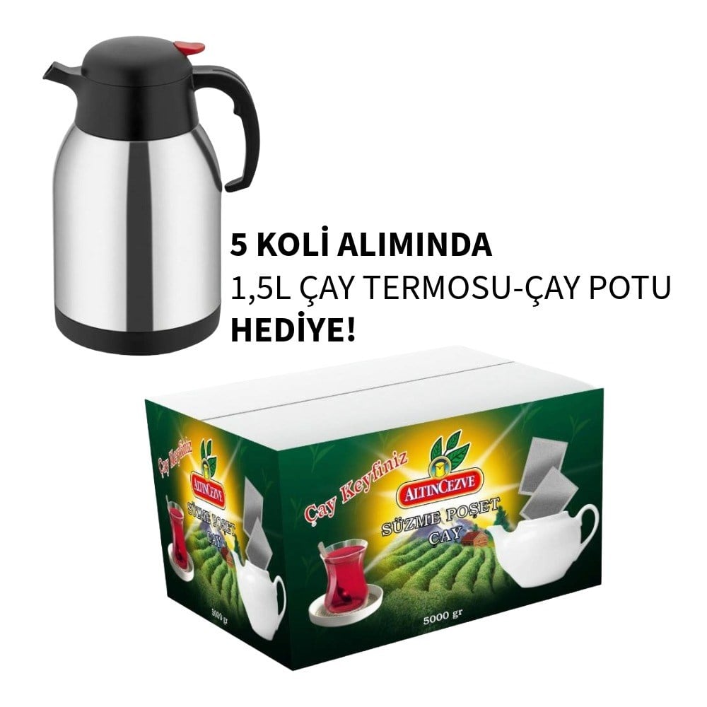 Altıncezve Demlik Poşet Çay 5 kg x 5 Koli - Termos Hediyeli