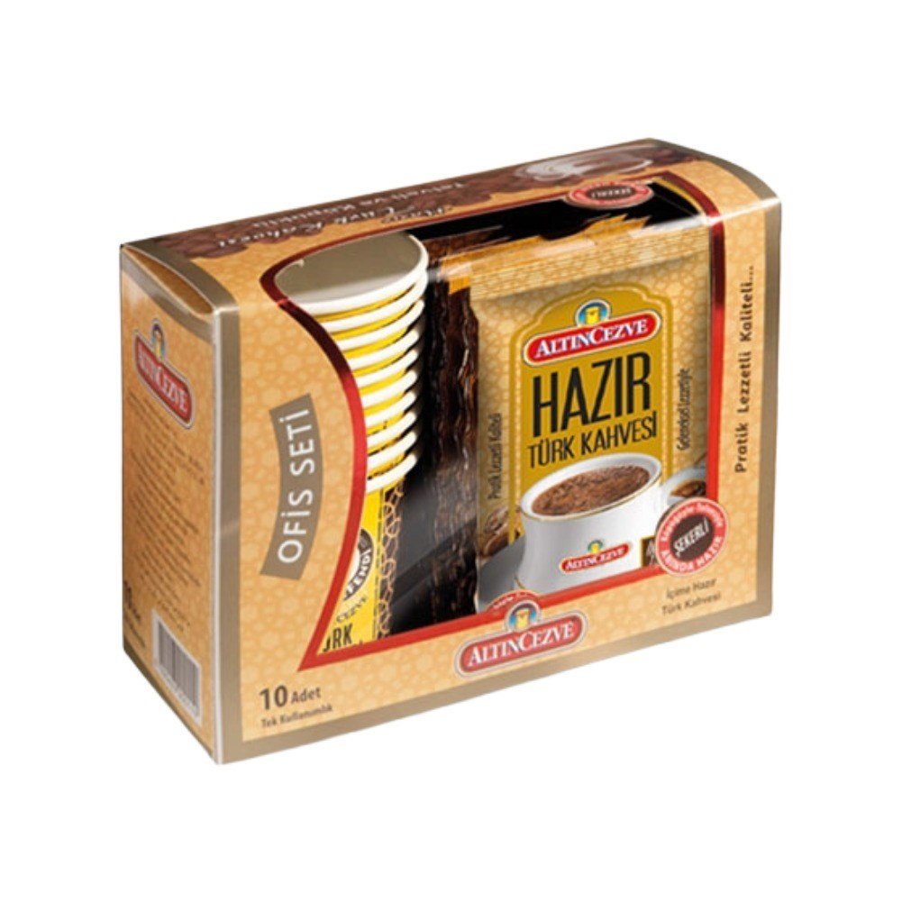 Altıncezve Ofis Seti | Hazır Türk Kahvesi Şekerli 10' lu Paket (10 Adet x 11 Gr)
