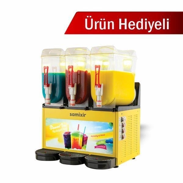 Samixir Allure Triple Slush Buzlaş Dispenseri 12+12+12 (Çok Renkli Işık Kaynağı)