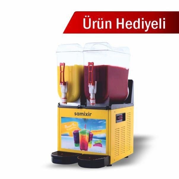 Samixir Ledli Twin Slush Buzlaş Dispenseri, 12+12 lt 