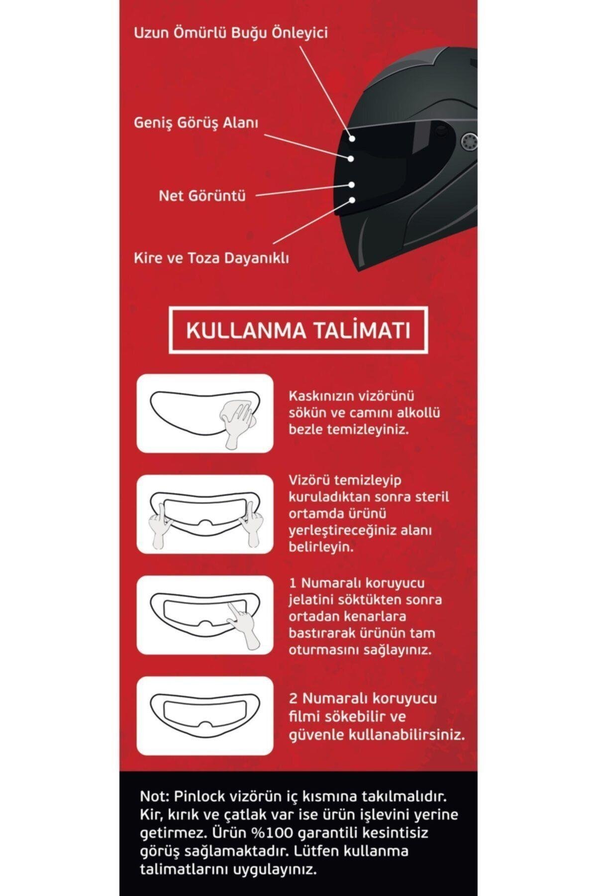 2 Adet Vizör Pinlock Buğu Önleme Filmi