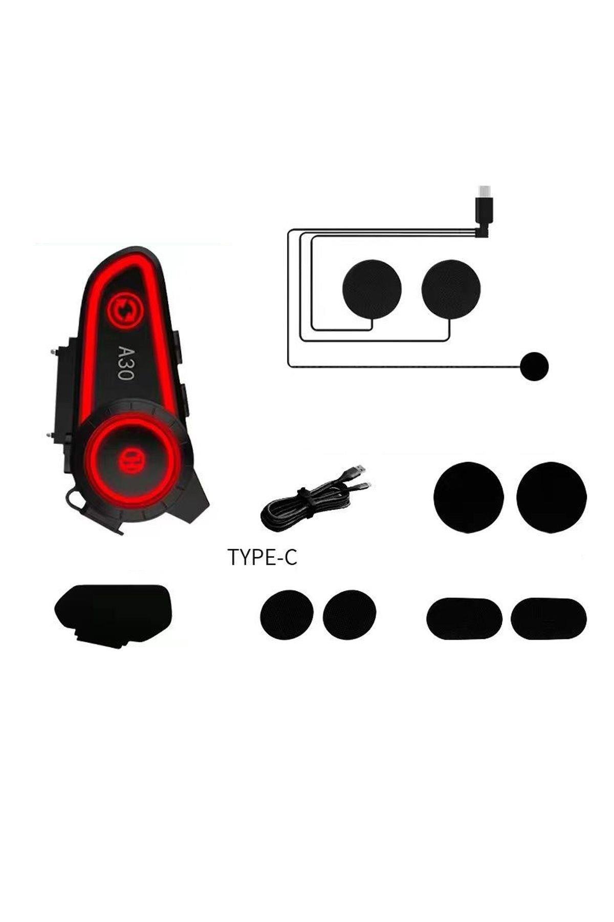 A30 Bluetooth 5.2 Stereo Bluetooth interkom kulaklık Motosiklet-Bisiklet Kask montaj