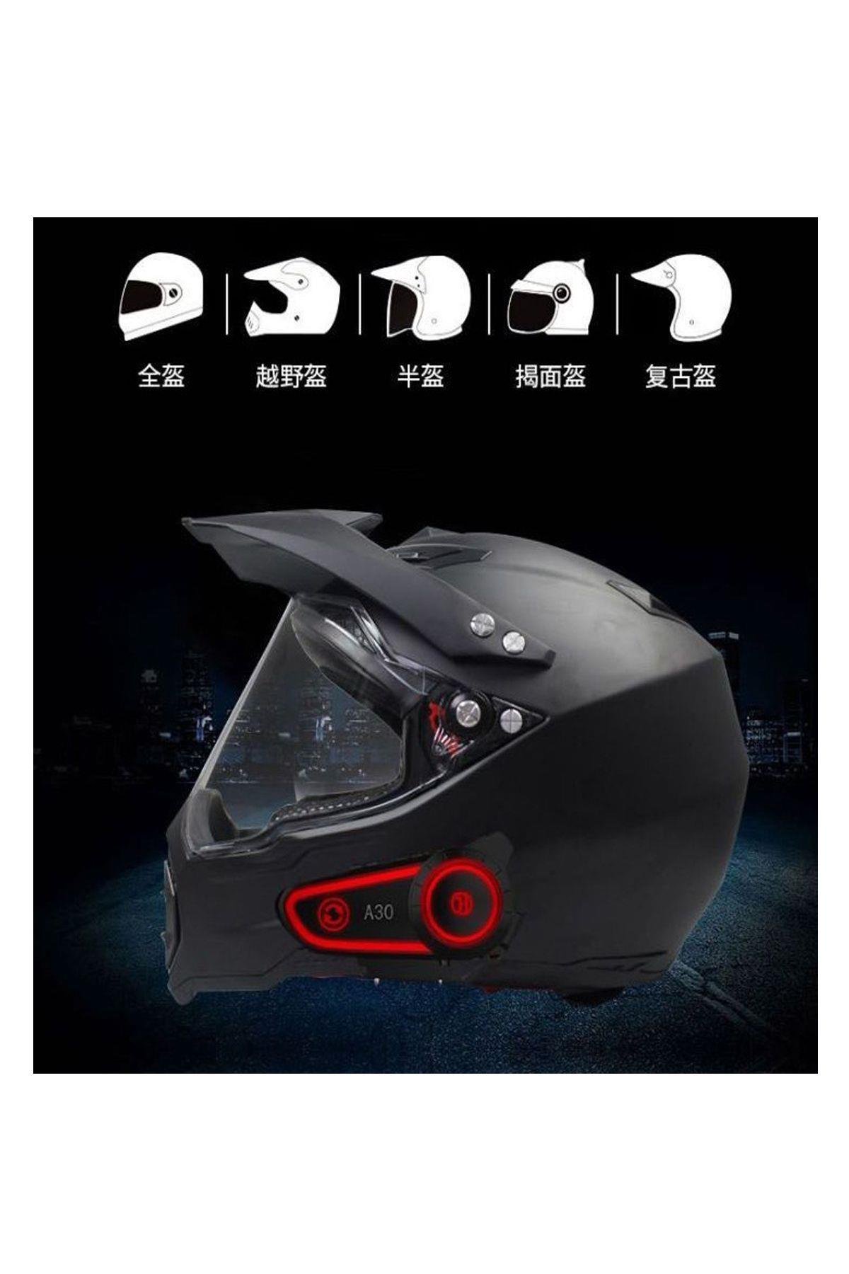 A30 Bluetooth 5.2 Stereo Bluetooth interkom kulaklık Motosiklet-Bisiklet Kask montaj