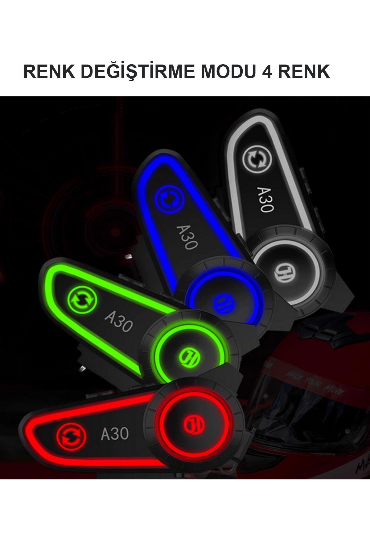 A30 Bluetooth 5.2 Stereo Bluetooth interkom kulaklık Motosiklet-Bisiklet Kask montaj