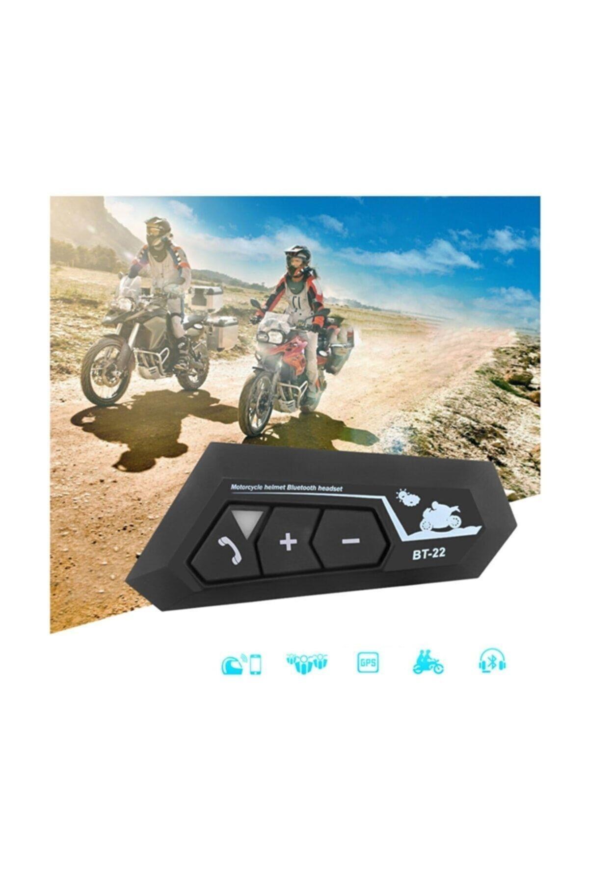 Bt22 Motosiklet Bluetooth V5 Intercom Interkom Dinleme Ve Konuşma Özellikli Su Geçirmez Siyah
