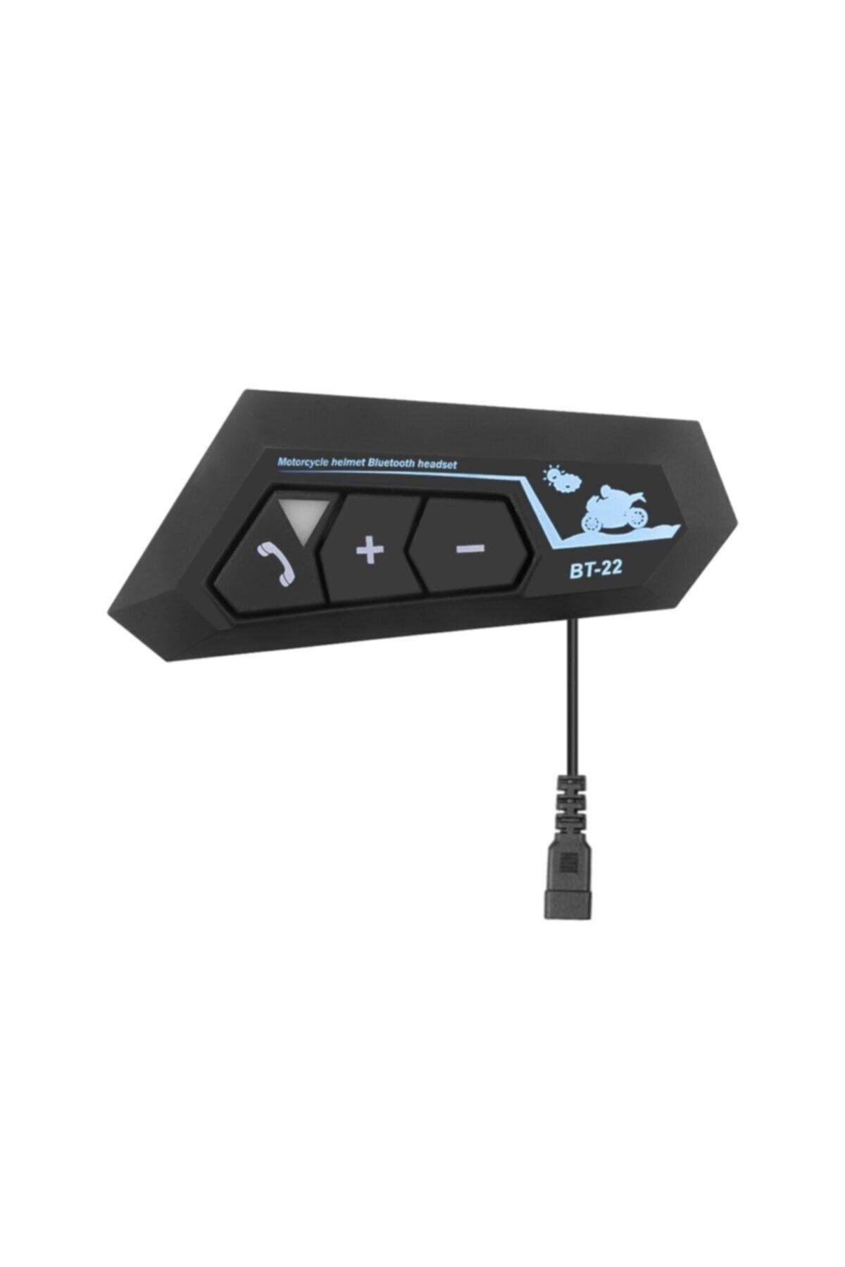 Bt22 Motosiklet Bluetooth V5 Intercom Interkom Dinleme Ve Konuşma Özellikli Su Geçirmez Siyah