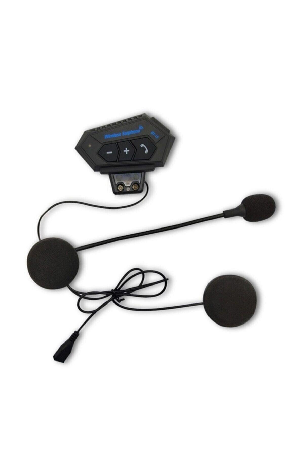 Earphone Bt12 Bluetooth Motosiklet Kask Kulaklığı Motorcu Kulaklığı