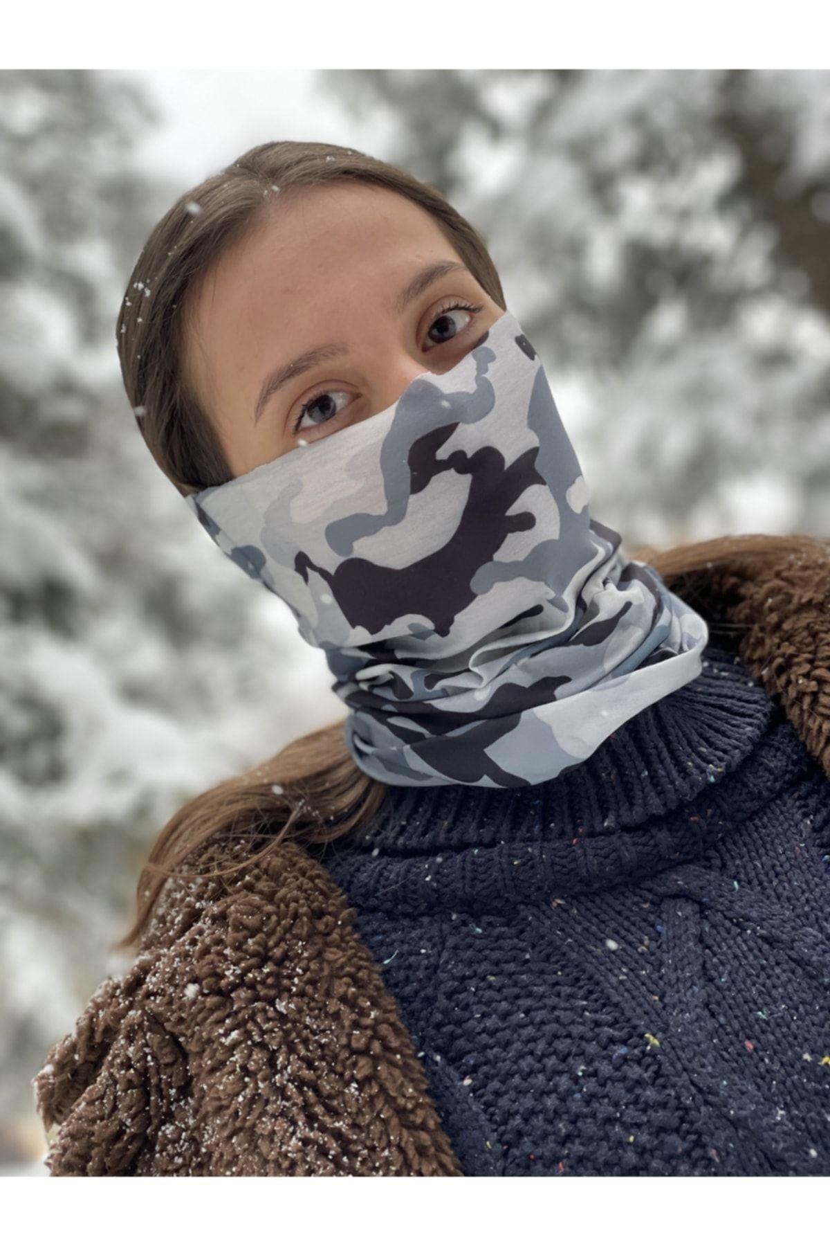 Kamuflaj Desenli Dikişsiz Dijital Baskı Baf Buff Bandana Boyunluk
