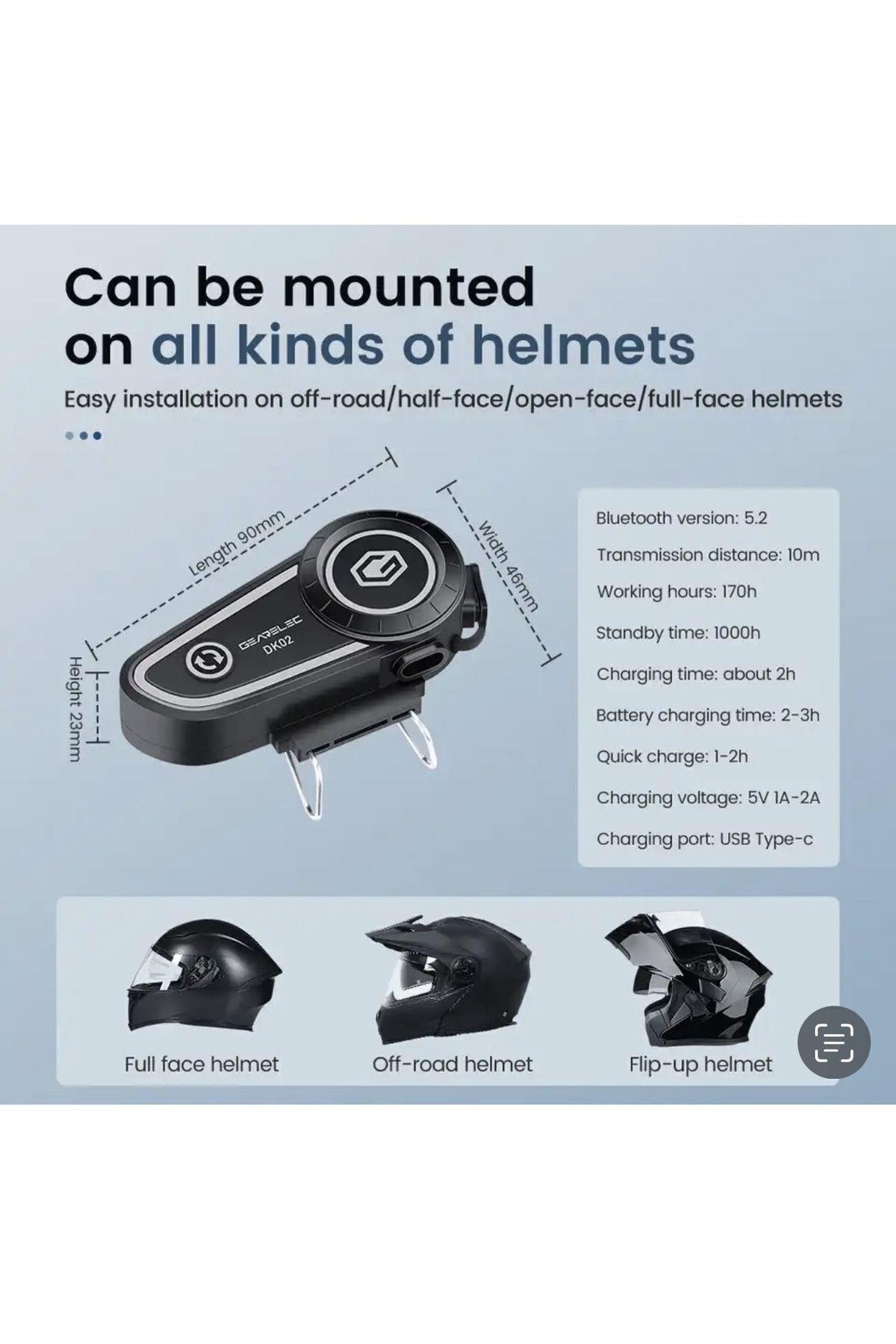 Kask Kulaklık Rgb Işıklı Motosiklet Bluetooth Kulaklık Mah Batarya Led Işık