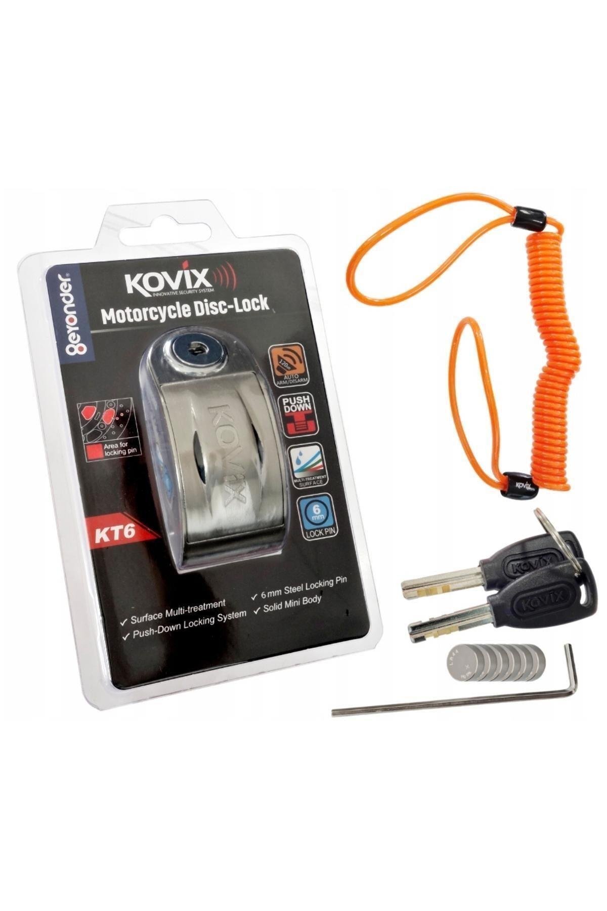 KOVIX Kd6-bm Alarmlı Disk Kilit Gri