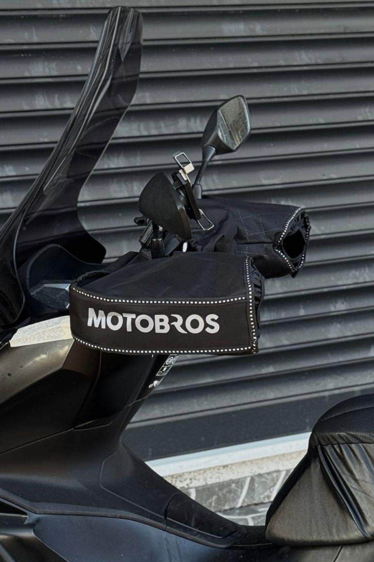 Kuba Chia Motosiklet El Koruma Kılıfı Reflektörlü ve İçi Yünlü Su Geçirmez Elcik