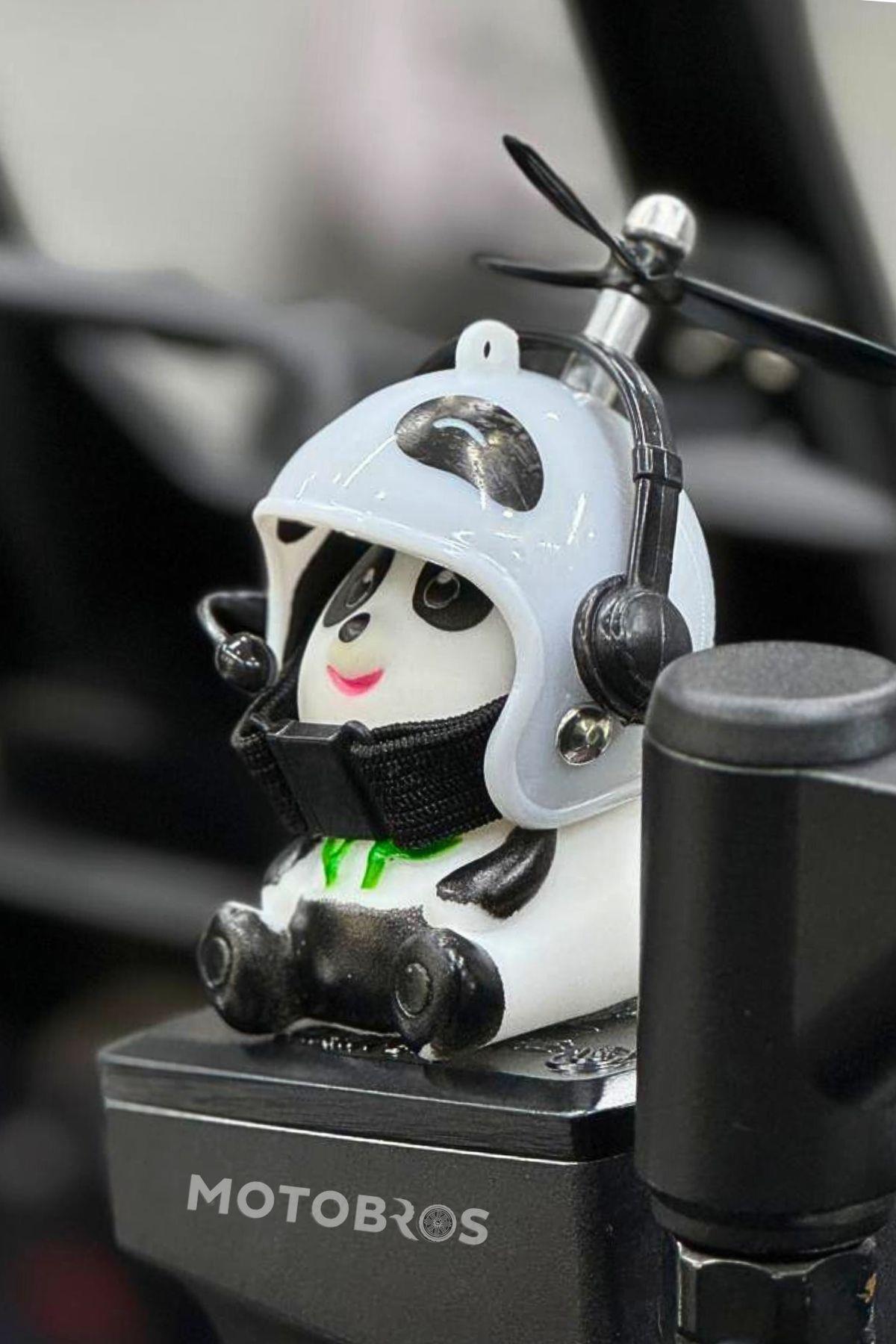 Motosiklet Bisiklet Aksesuar Gidona Takılan Ve Yapışabilen Panda Süs