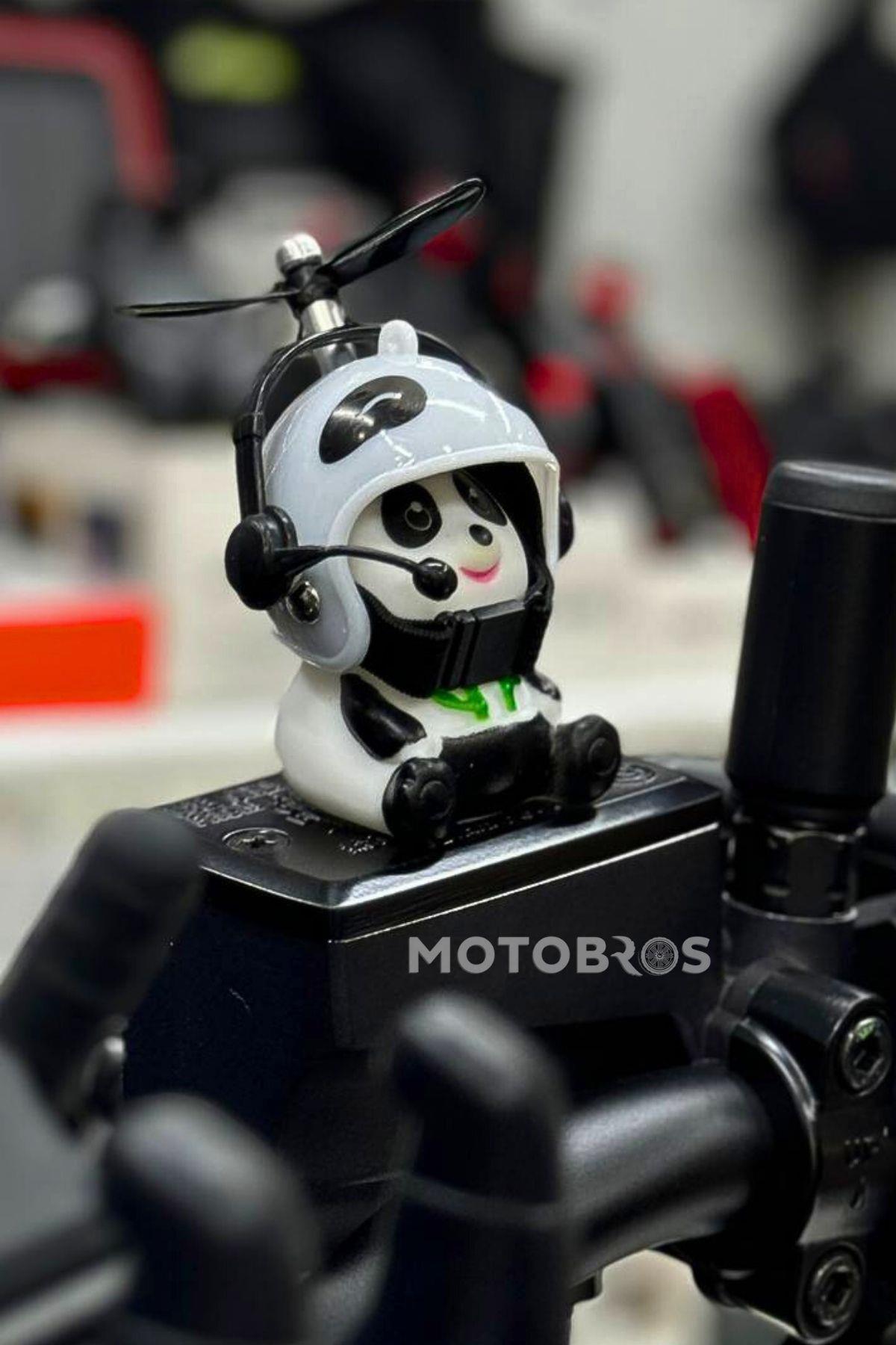 Motosiklet Bisiklet Aksesuar Gidona Takılan Ve Yapışabilen Panda Süs