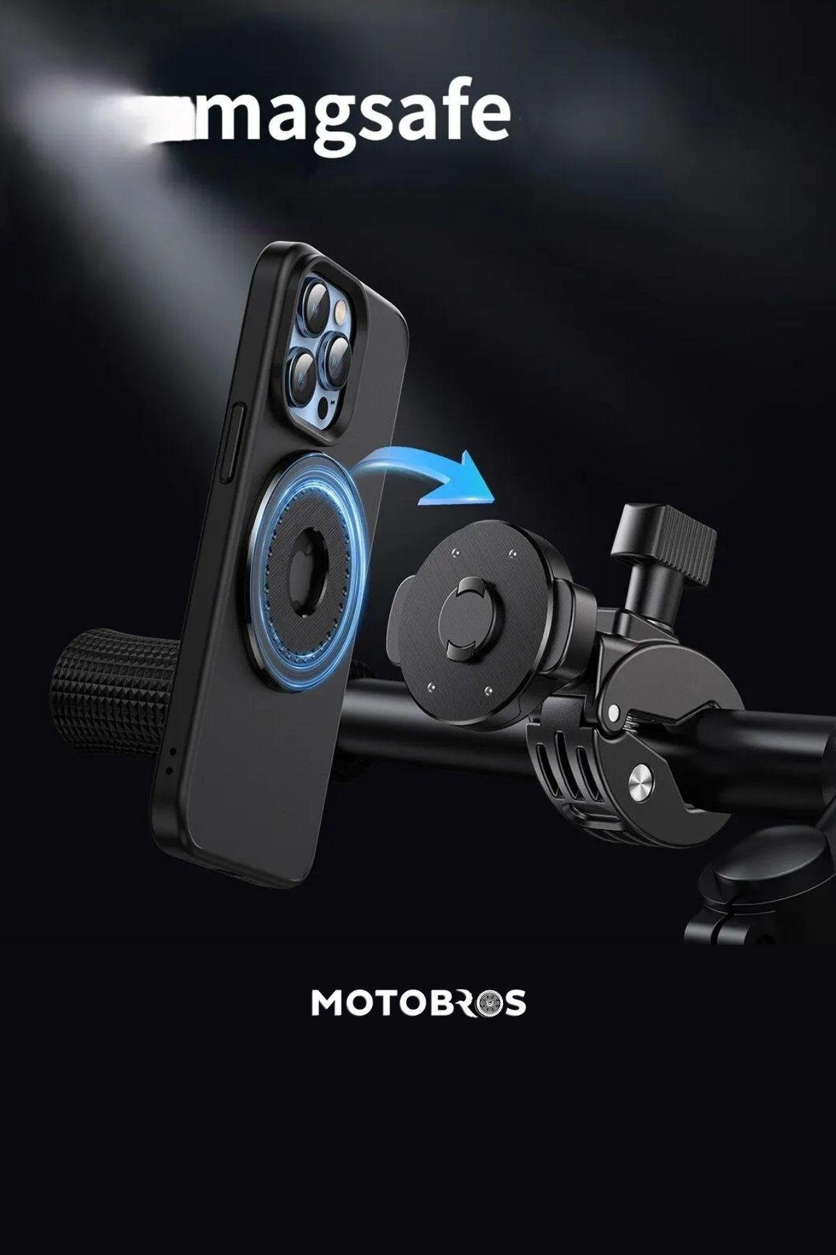 Motosiklet Bisiklet Scooter Telefon Tutucu Vantuzlu Titreşim Önleyici (Gidon ve Ayna)