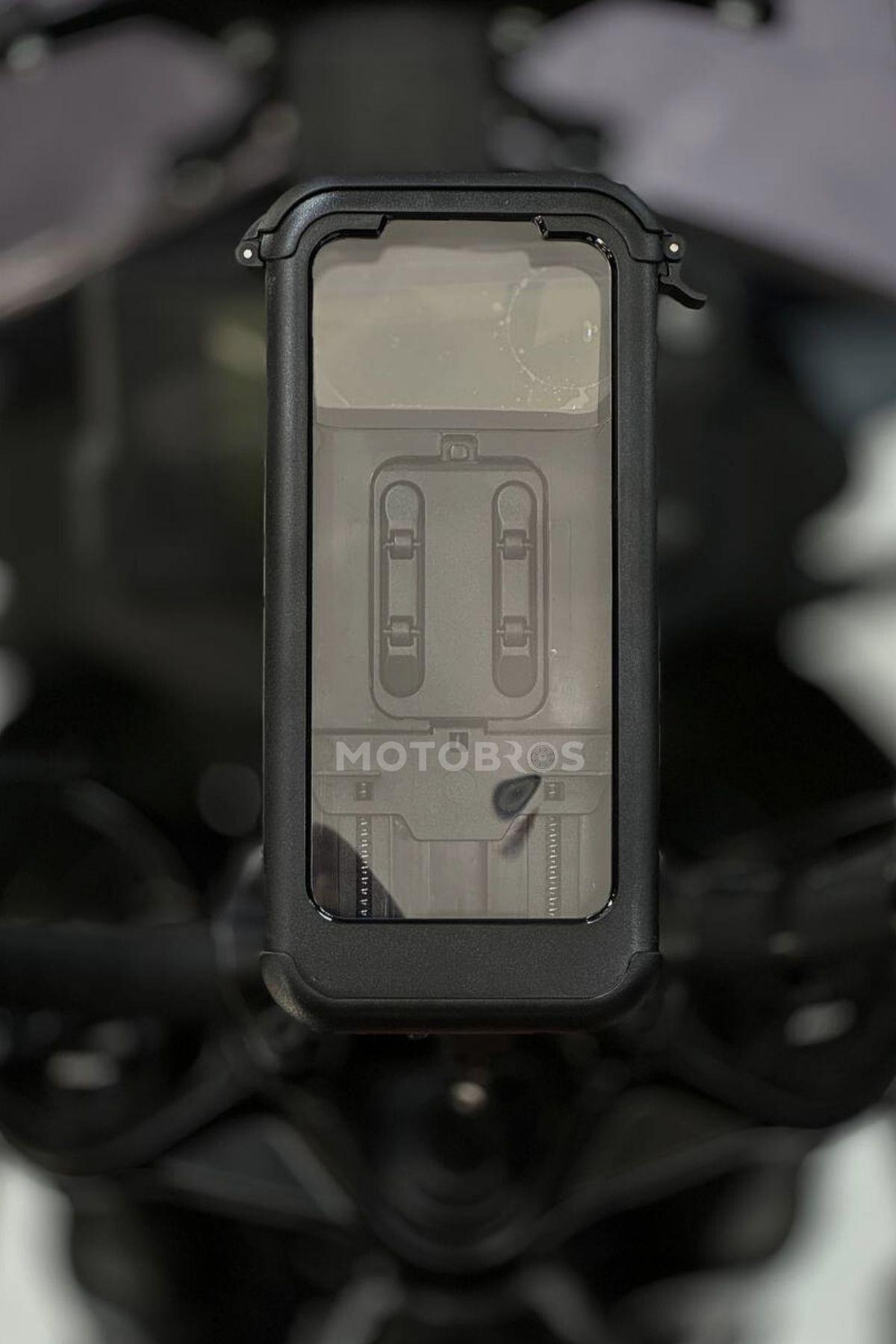 Motosiklet Bisiklet Telefon Tutucu Kapalı Su Geçirmez Mafsallı Dokunmatik (Ayna-Gidon Bağlantılı)