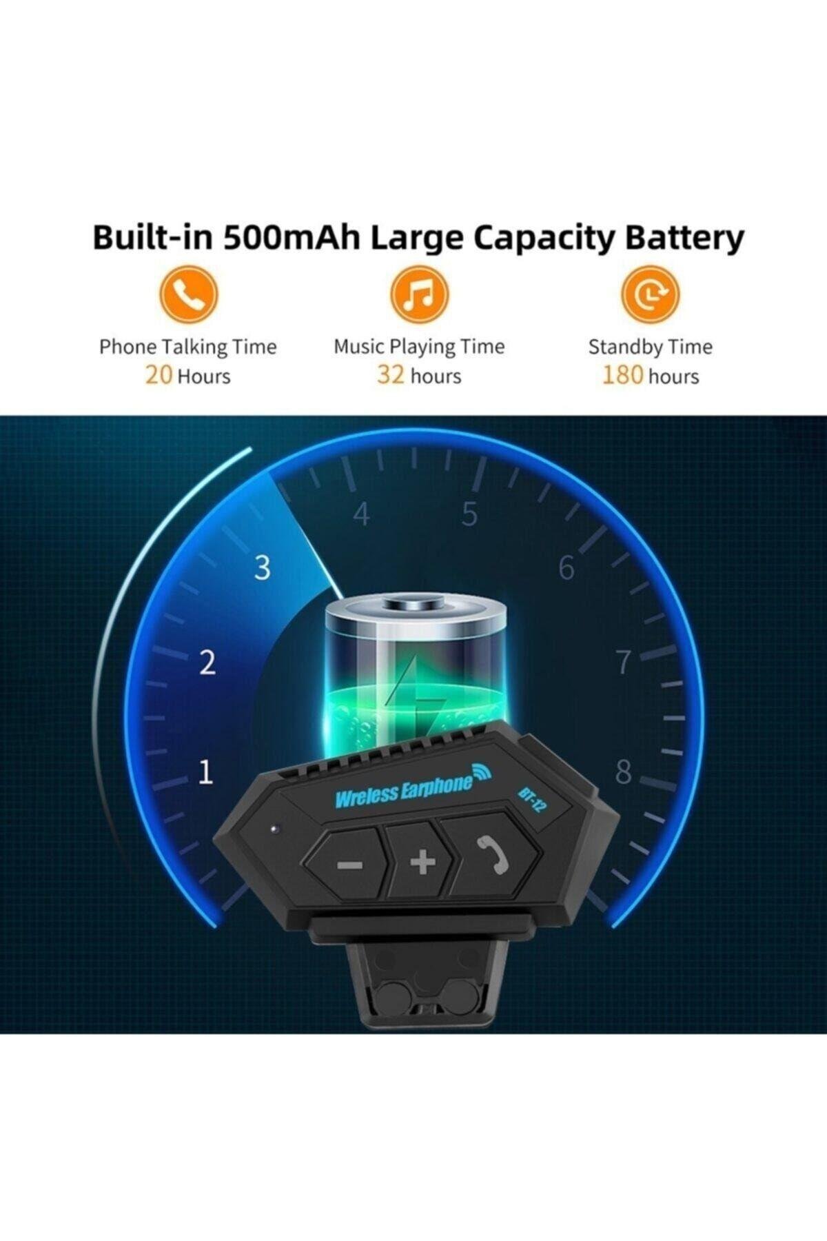 Motosiklet Bluetooth V4.2 Intercom Interkom Dinleme Ve Konuşma Özellikli Su Geçirmez