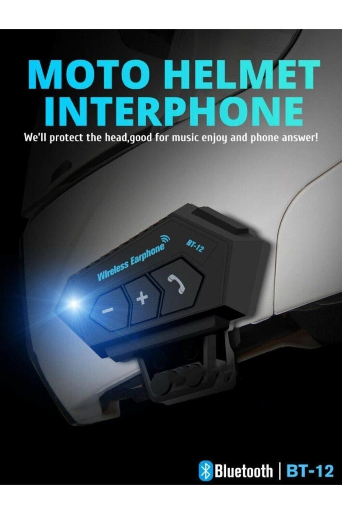 Motosiklet Bluetooth V4.2 Intercom Interkom Dinleme Ve Konuşma Özellikli Su Geçirmez