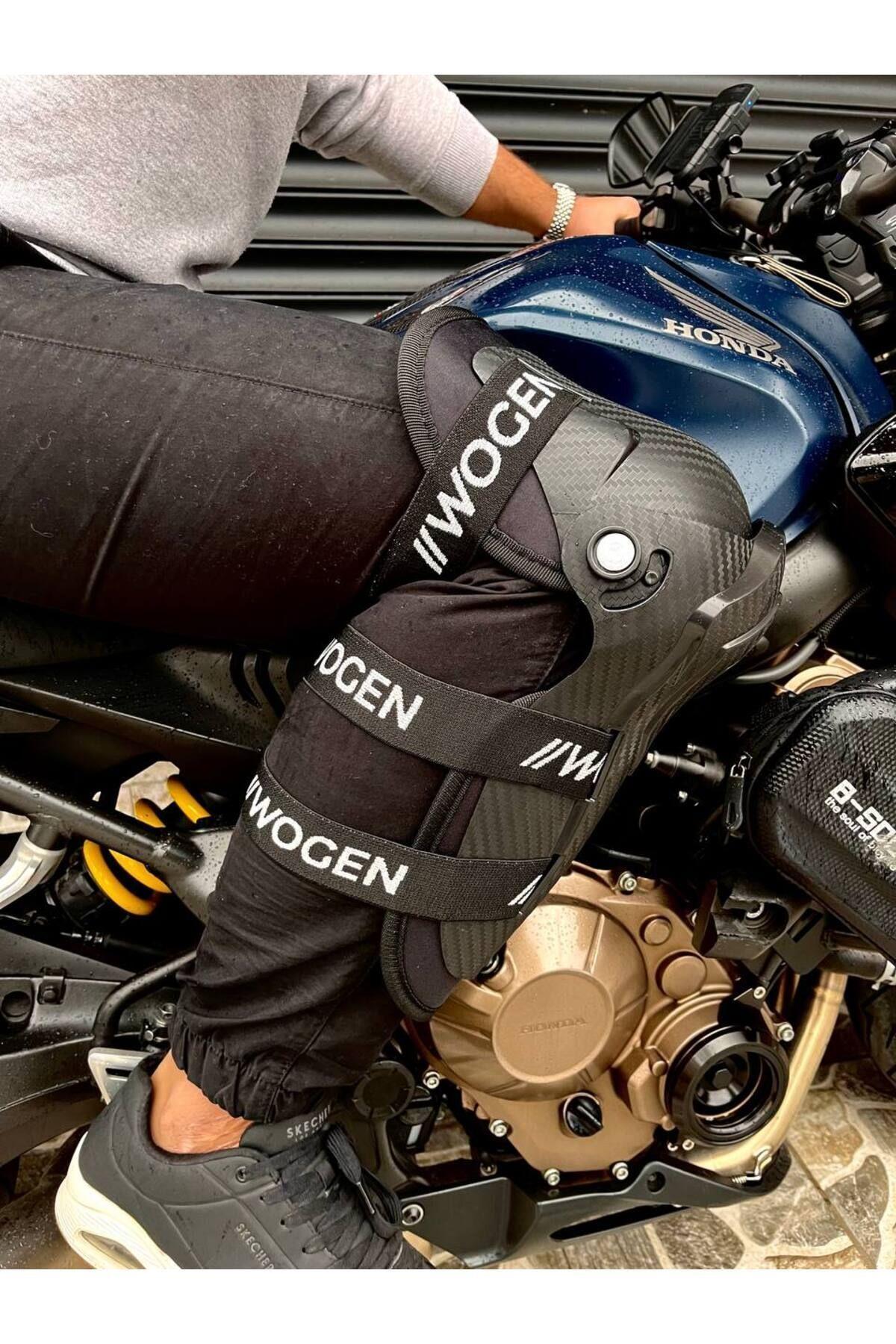 MOTOSİKLET DİZLİĞİ CARBON DESENLİ MOTORCU DİZLİK (MAFSALLI)