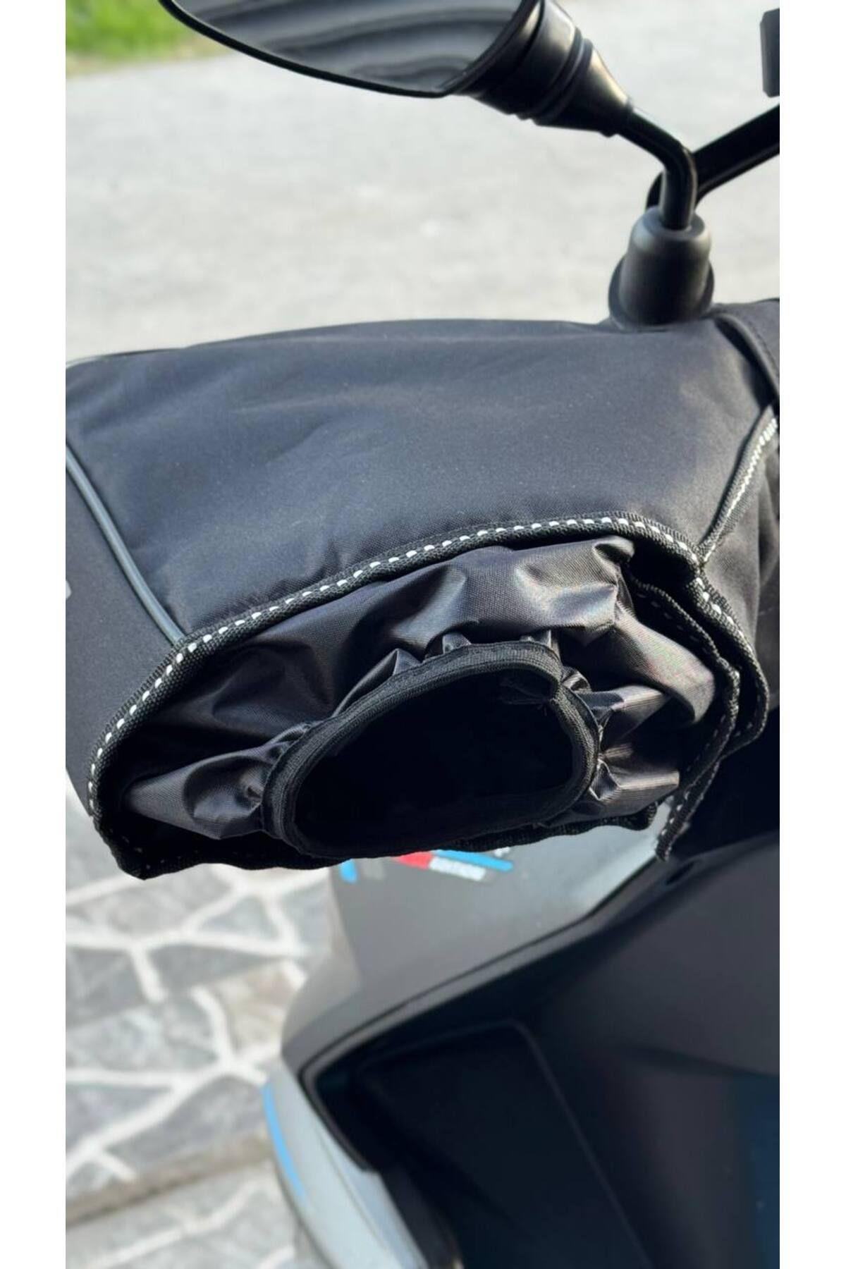 Motosiklet Elcik Rüzgarlık Motor Elcik Koruma Universal Scooter  (Kürklü ve Su Geçirmez)