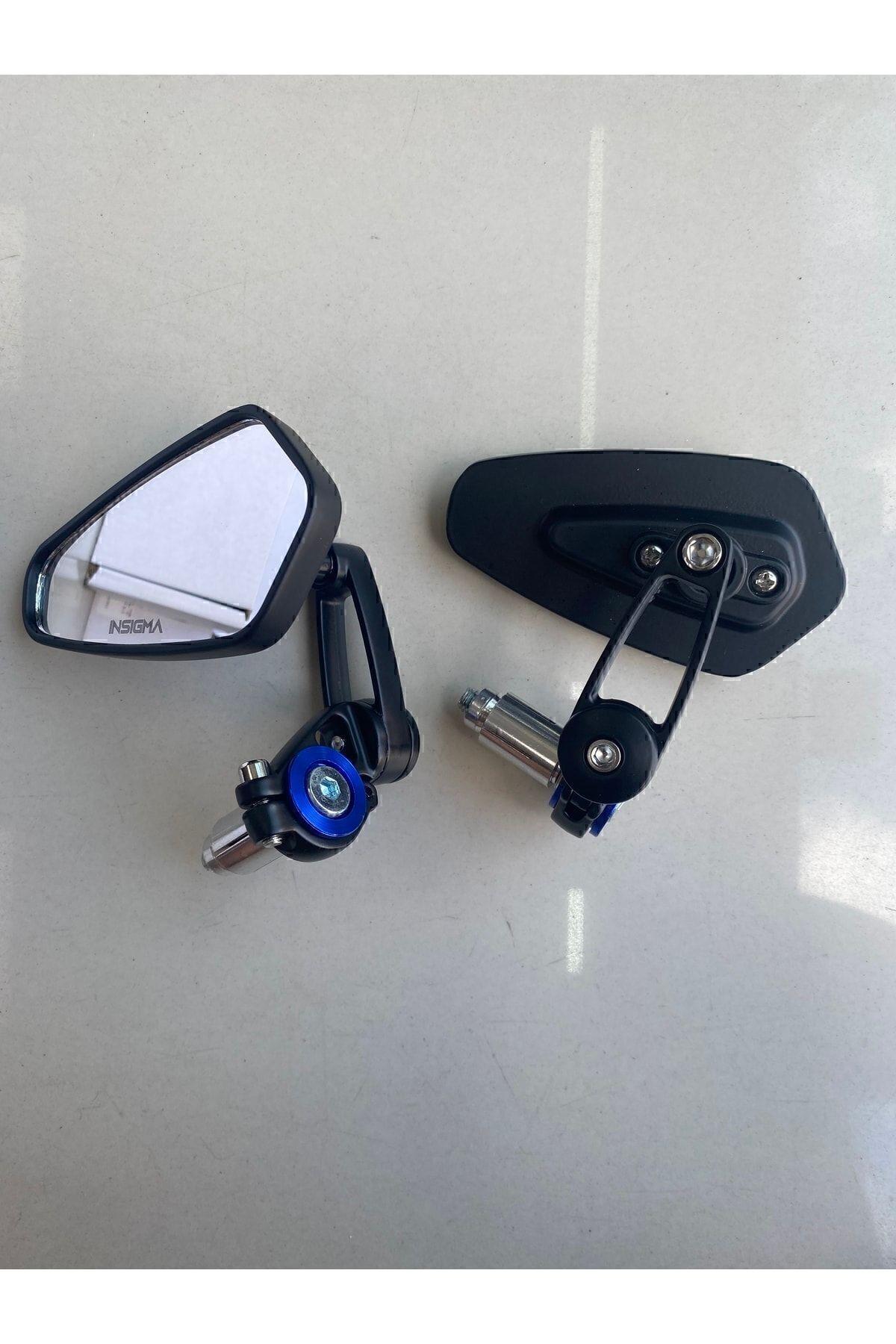 Motosiklet Gidon Aynası Mavi Mavi Cam