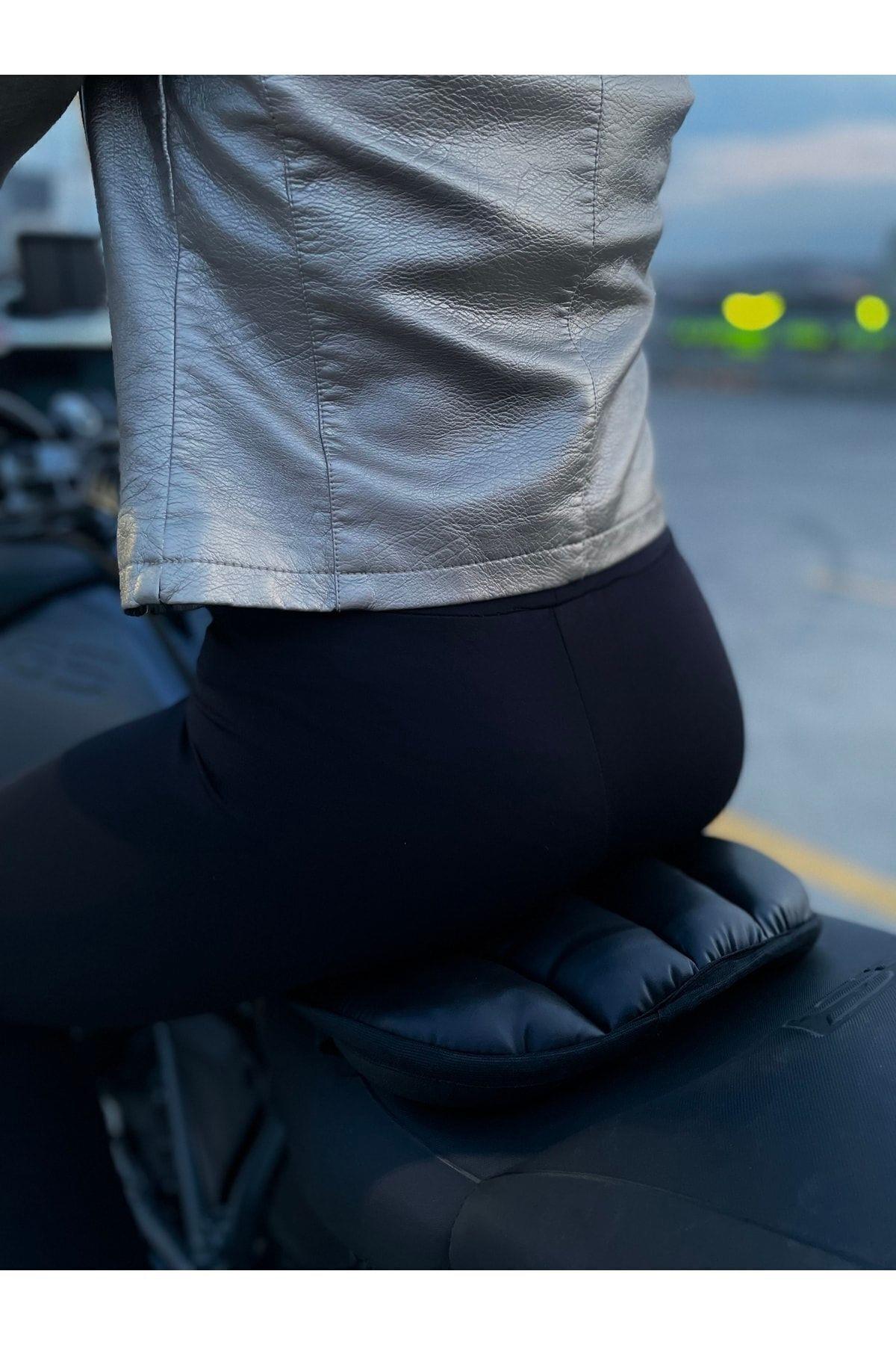 Motosiklet hava destekli kalın deri konfor sele minderi ( visco süngerli premium model )