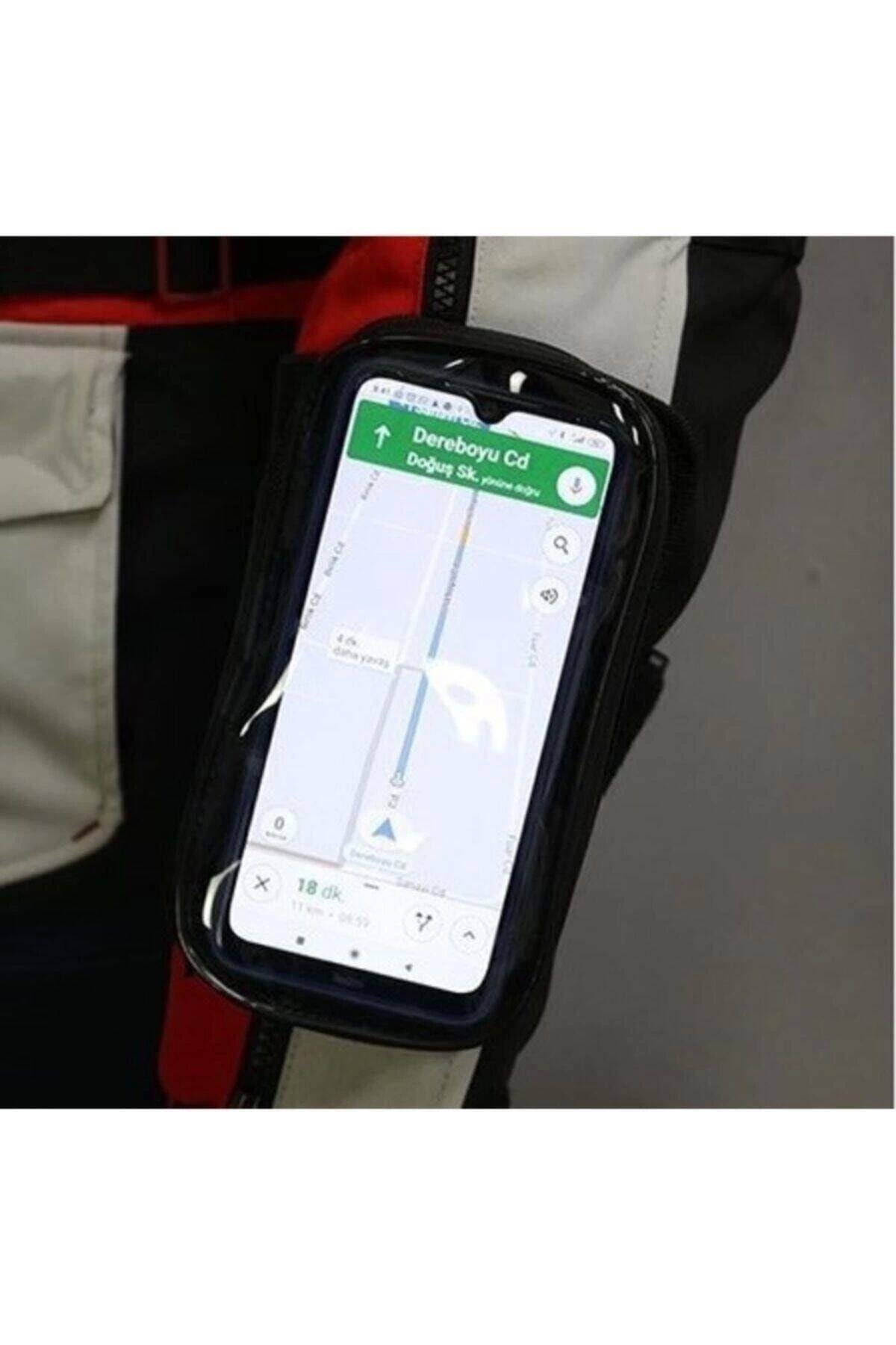 Motosiklet Kola Takılan Çantalı Telefon Tutucu