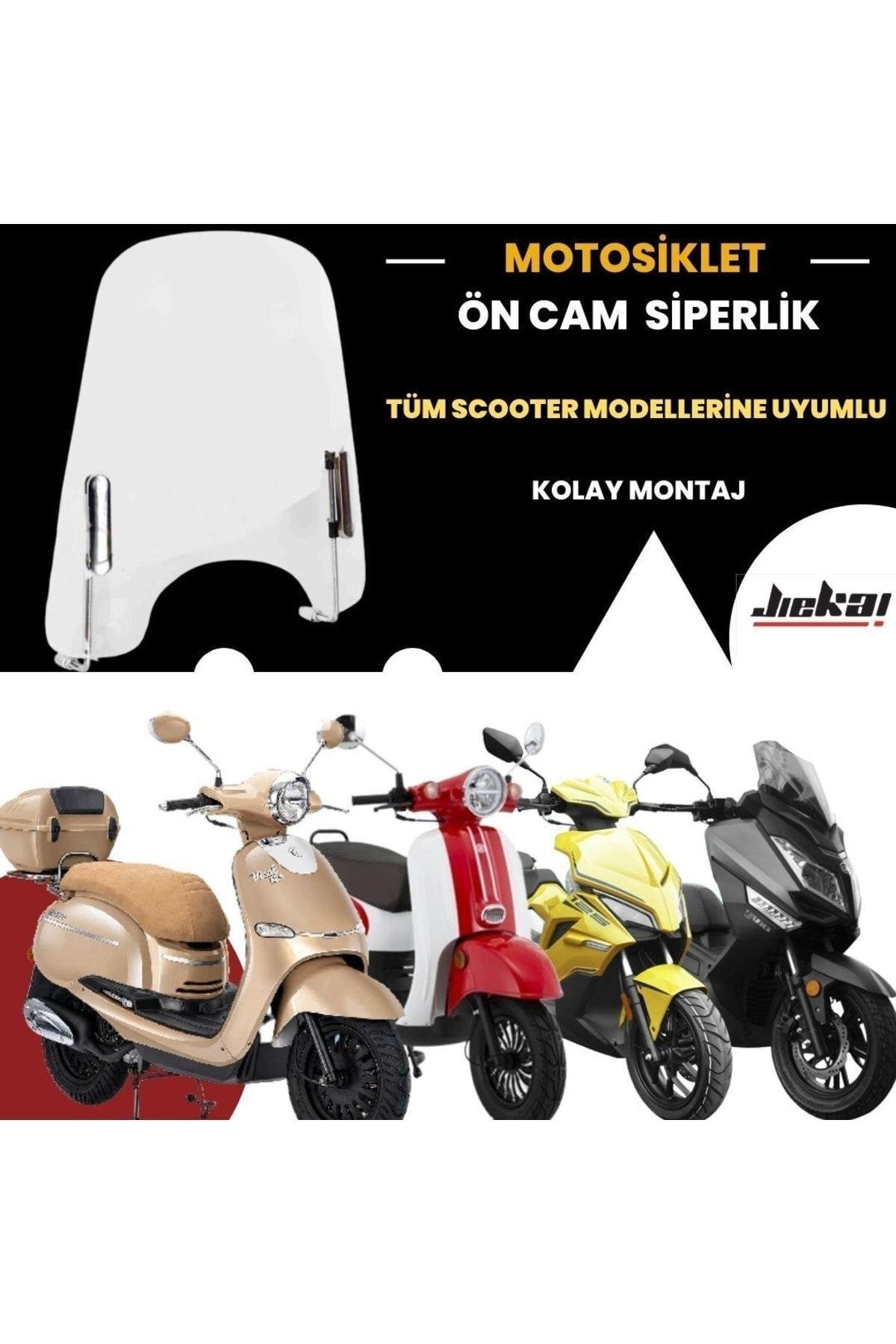 Motosiklet Ön Cam Rüzgarlık Siperlik (50-80-125-150-200 Cc Bütün Scooter Modellerine Uyumlu