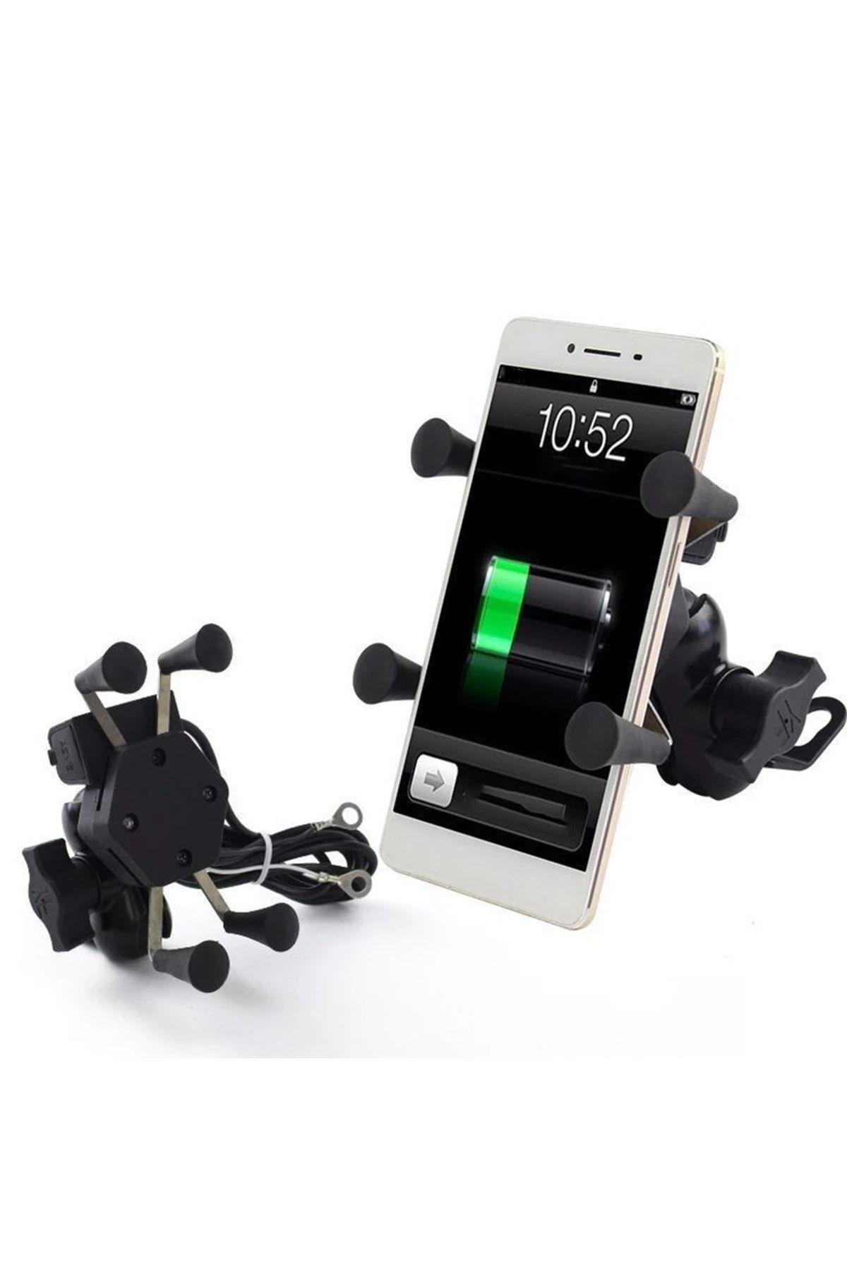 Motosiklet Telefon Tutucu Ahtapot Usb Şarjı Tutacak (hızlı Şarj Özellikli)