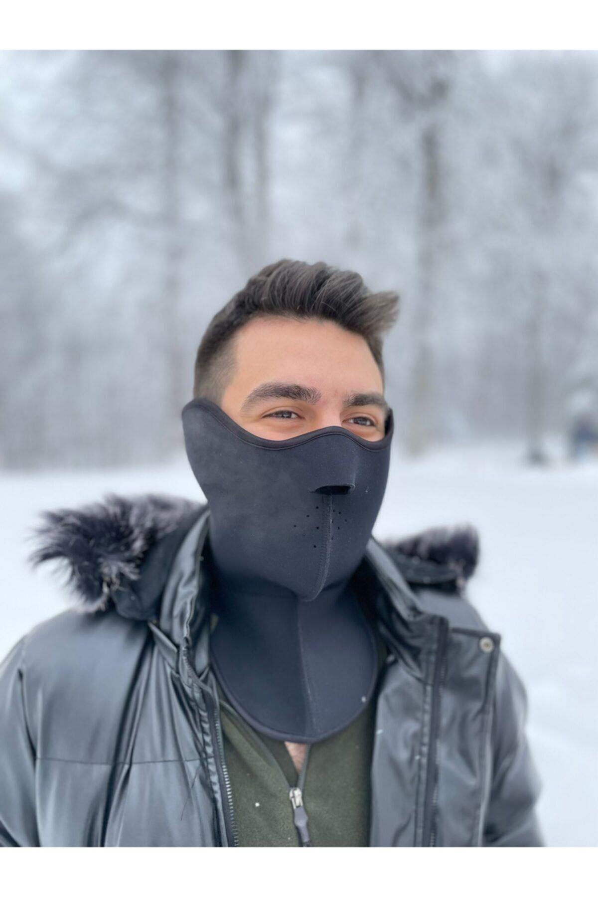 Motosiklet Yüz Boyun Koruyucu Neopren Maske, Kulak Ve Göğüs Korumalı Rüzgar Maskesi
