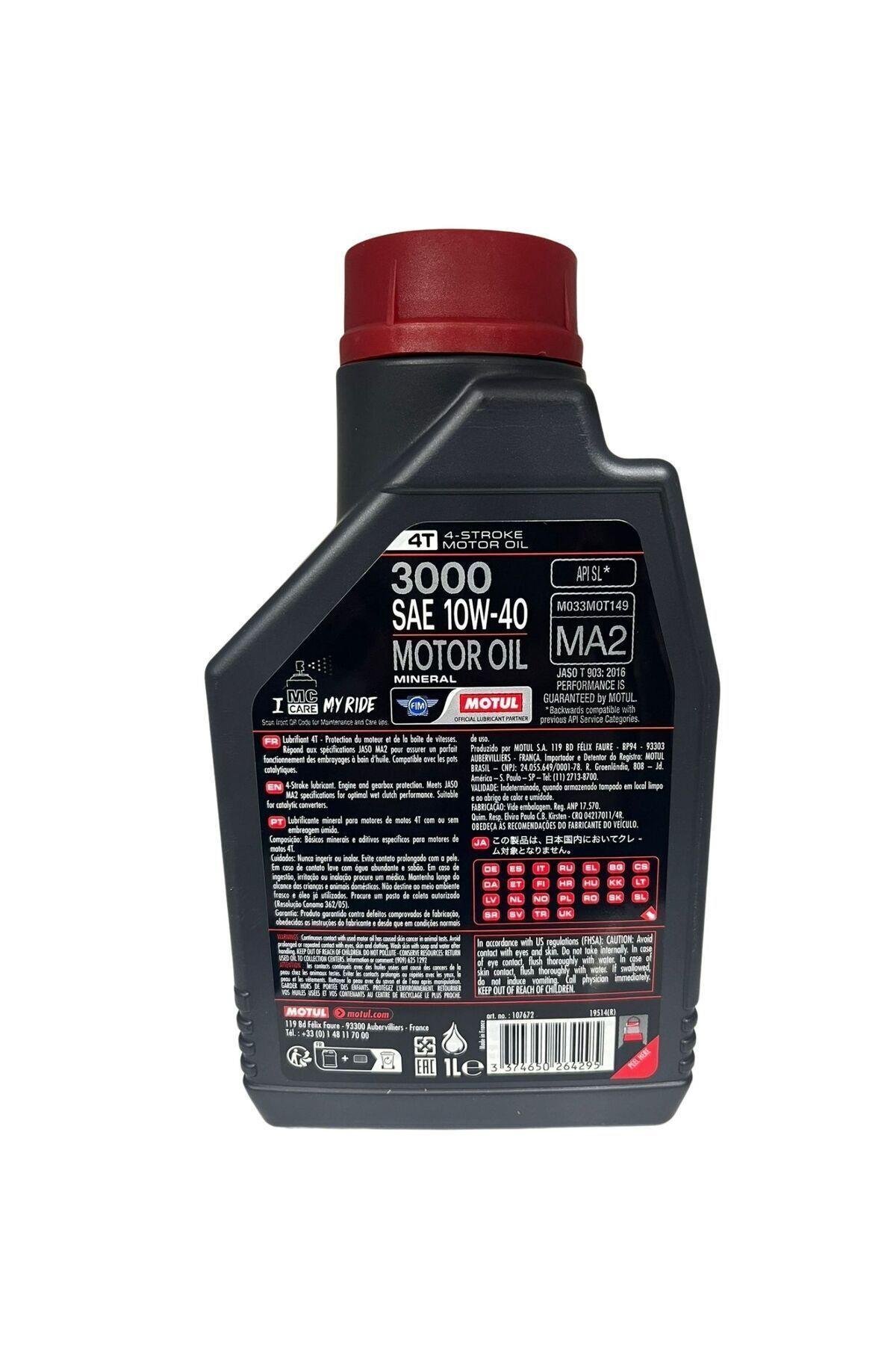 MOTÜL 3000 10W-40 4T 1L MİNERAL MOTOR YAĞI