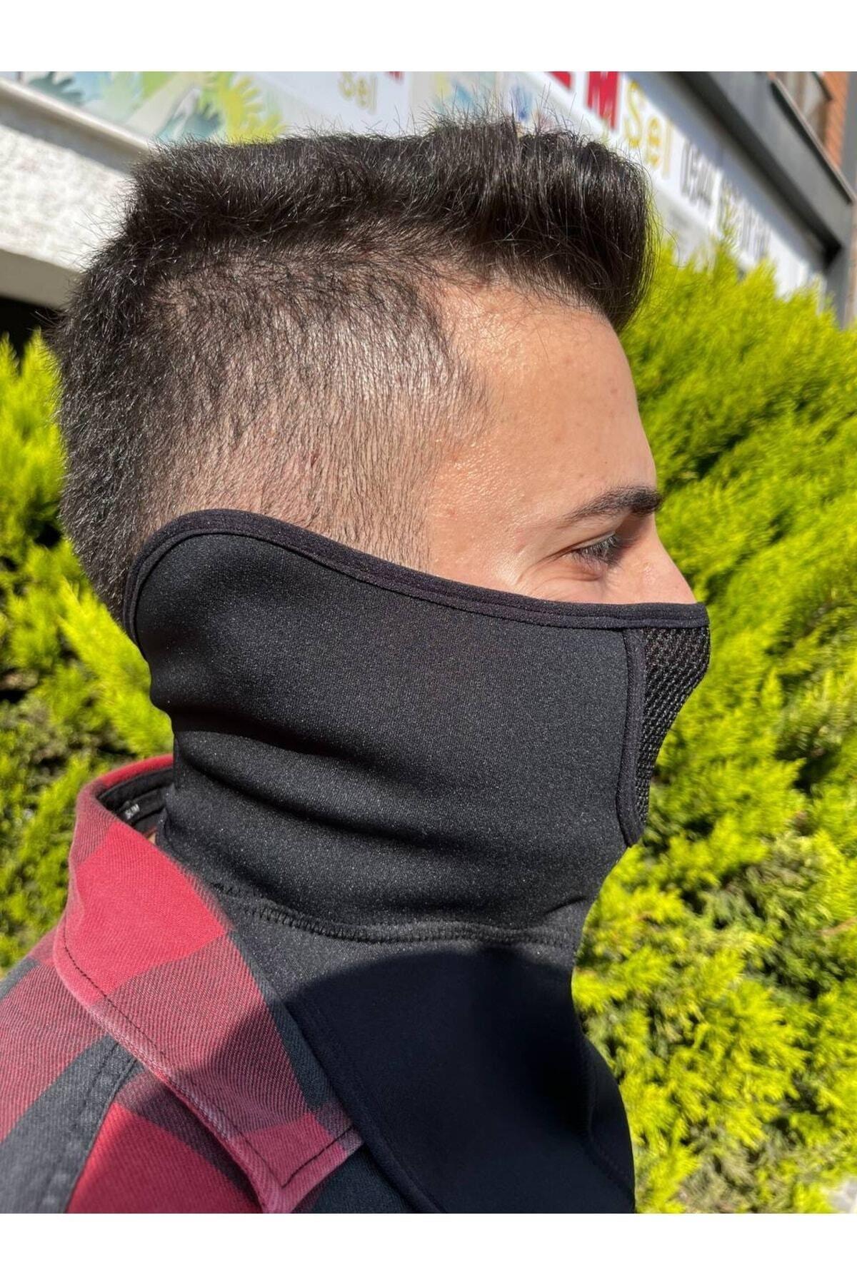 Ns-990 Motosiklet Bisiklet Hava Kanallı Su Geçirmez Orjinal Neopren Maske Uzun Model