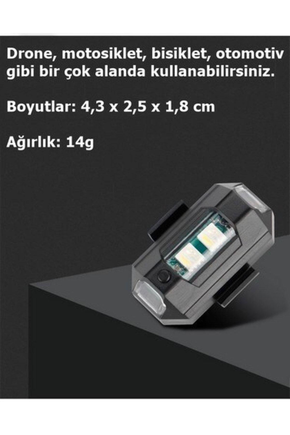 Rgb Motosiklet Drone Bisiklet Otomotiv Şarjlı Kablosuz Mini Led - 7 Farklı Renk
