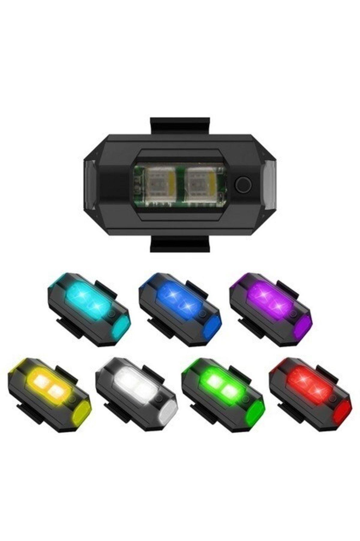 Rgb Motosiklet Drone Bisiklet Otomotiv Şarjlı Kablosuz Mini Led - 7 Farklı Renk