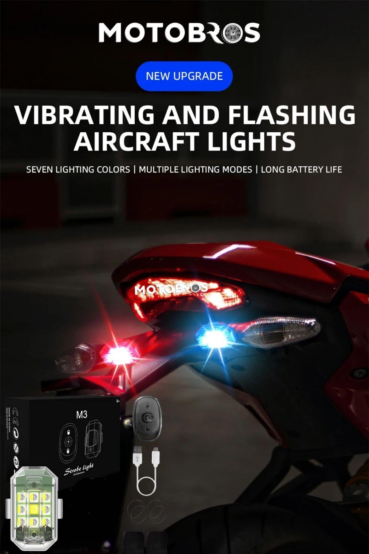 T-3 Kumandalı Motosiklet Çakarı Şarjlı Led Flaşör