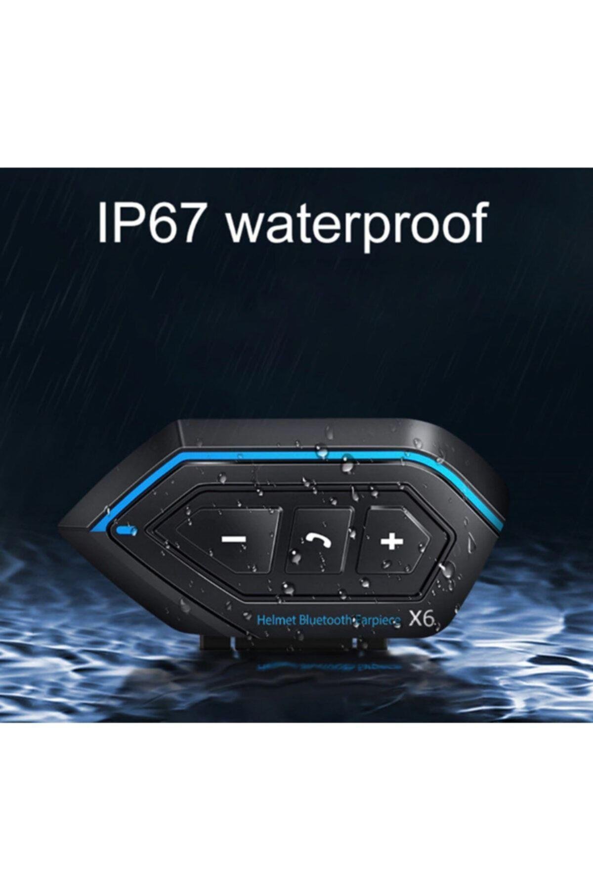 X6 Motosiklet Bluetooth Intercom Interkom Bass Ve Tizler Şimdi Daha Net