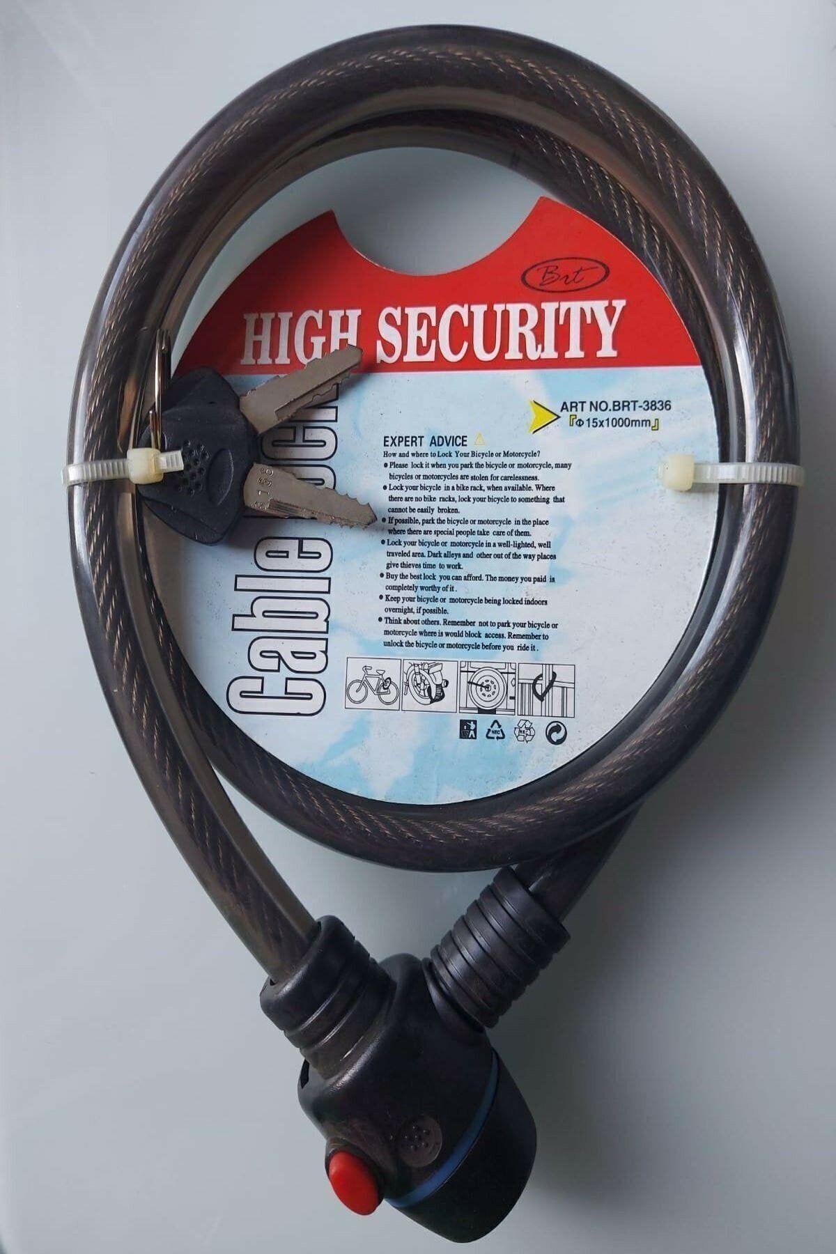 Zhongli Cable Lock 15x1500 Mm Boyunda Dayanıklı Bisiklet Ve Motor Kilidi Onay Bisiklet