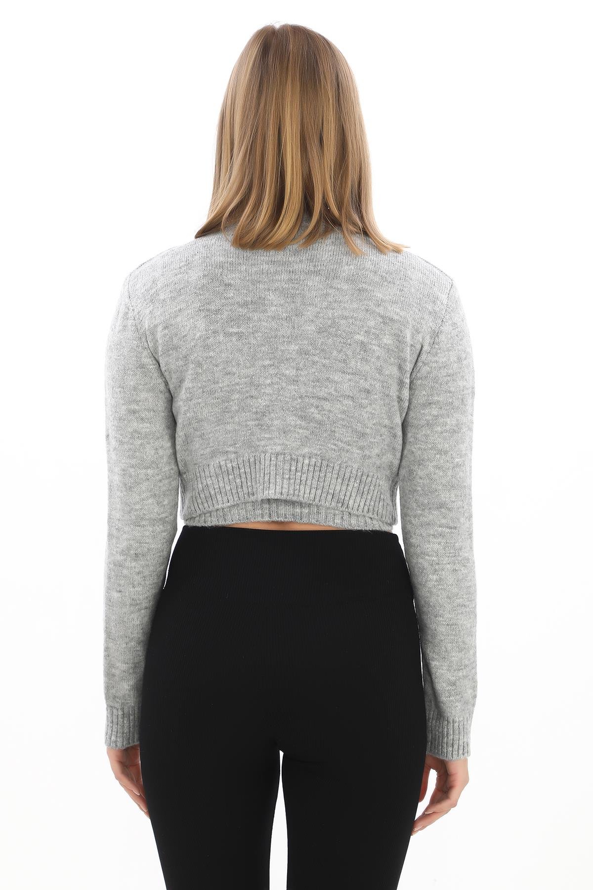 GRİ CROP HIRKA ATLET TAKIM