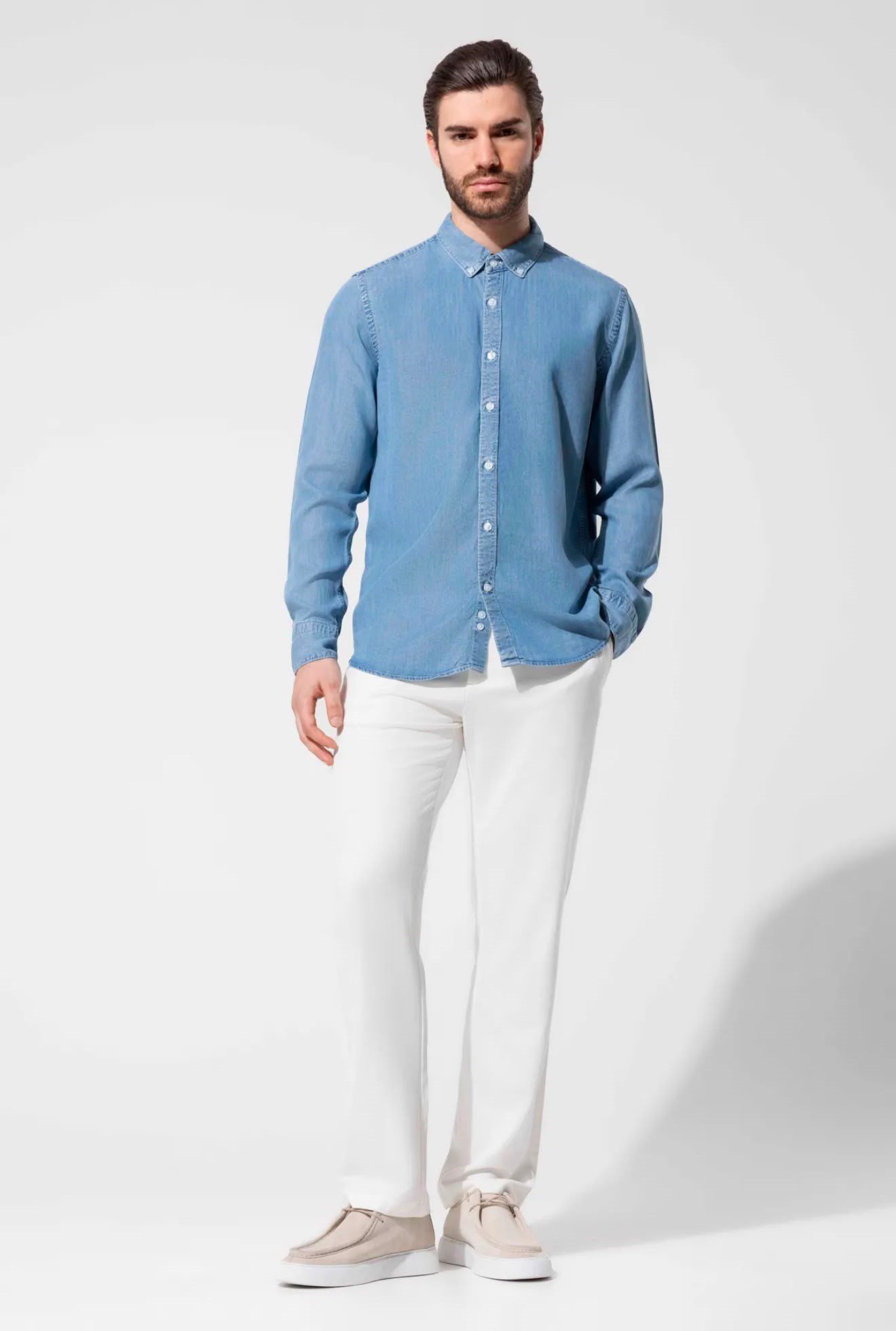 AÇIK MAVİ TENSEL JEANS GÖMLEK